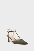  Olive Lurex Jacquard Margot Heels
