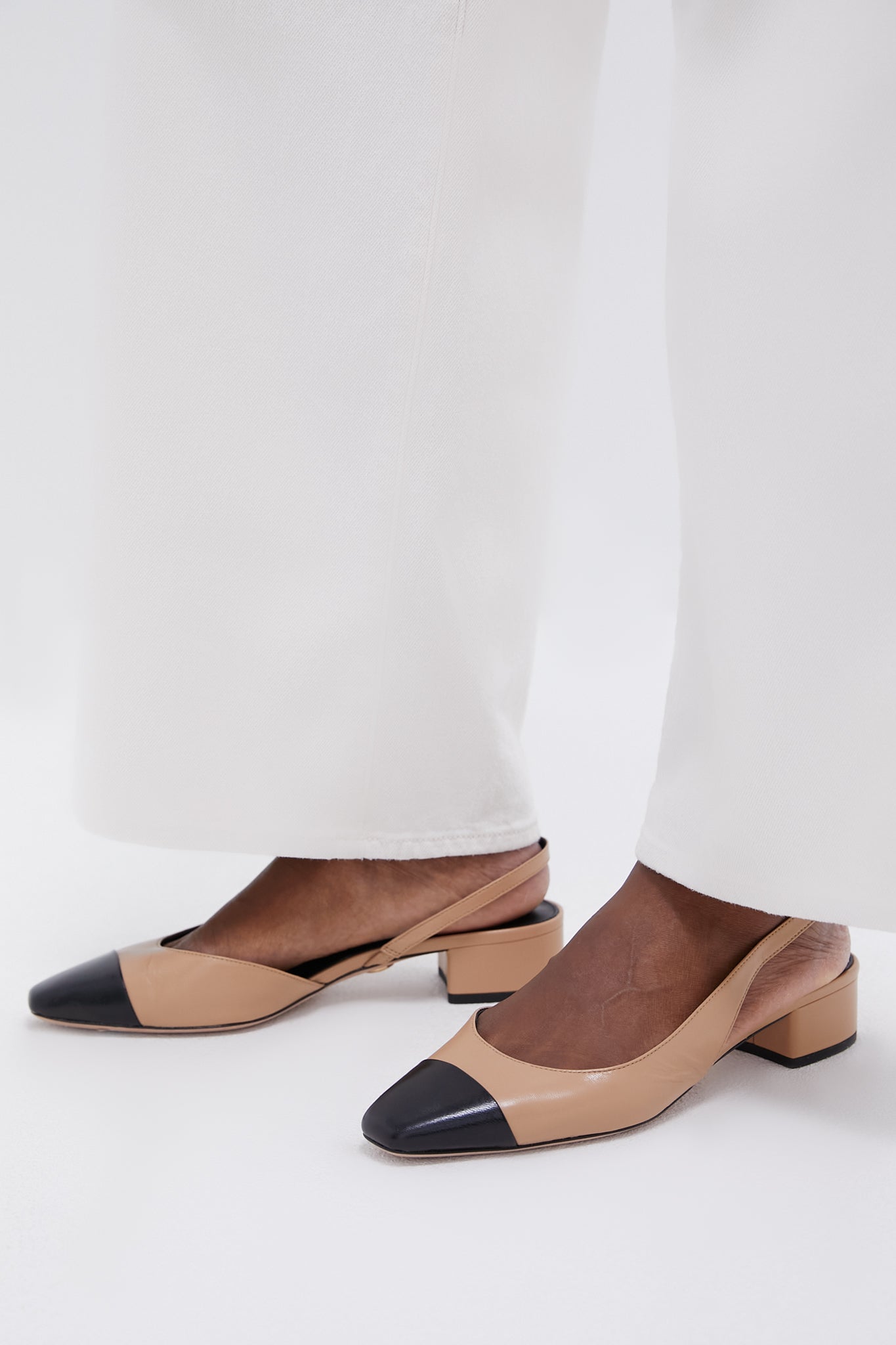 Veronica Beard Black Natural Cecile Sling Back Heels