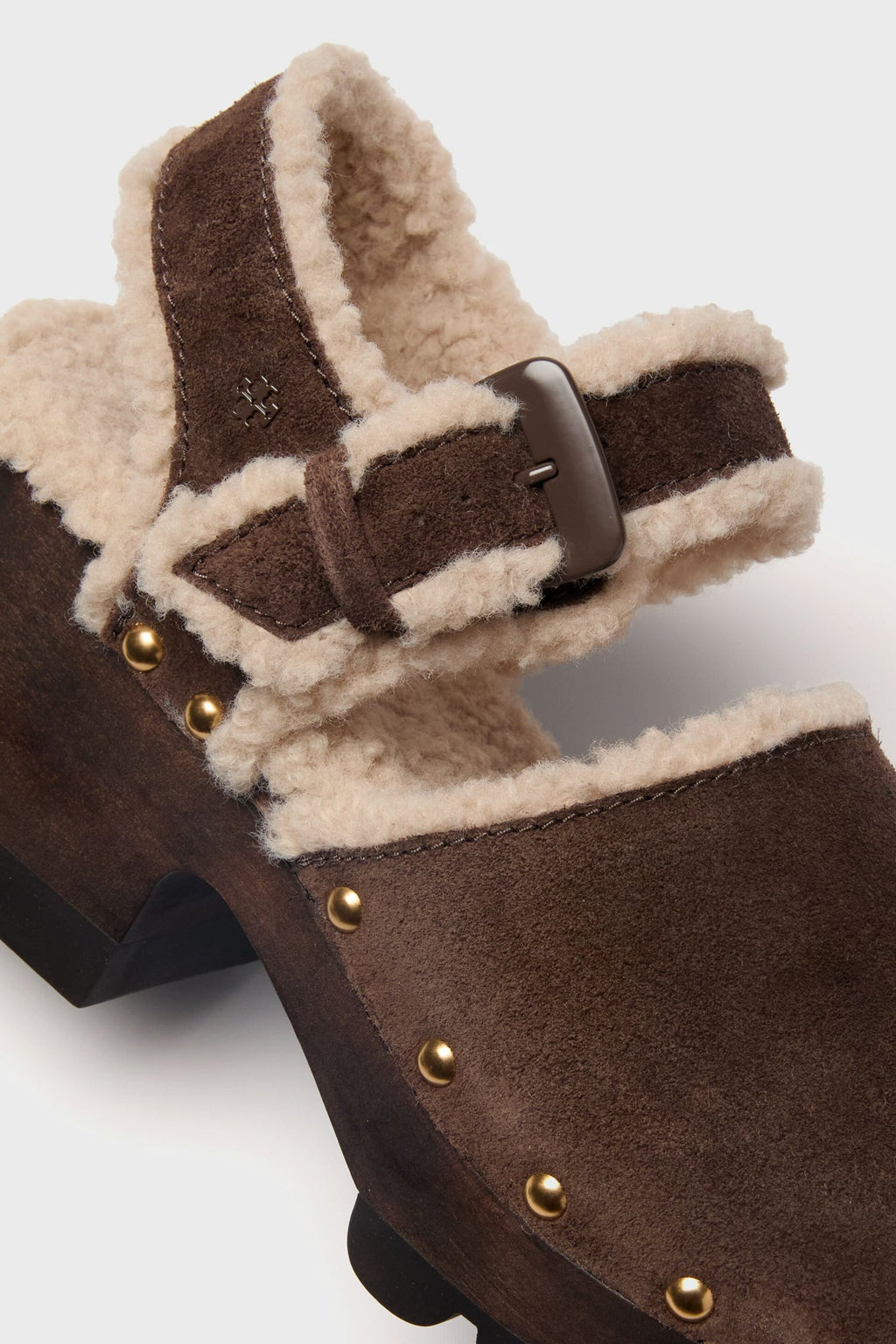 Tory Burch Deep Espresso Shearling Clog