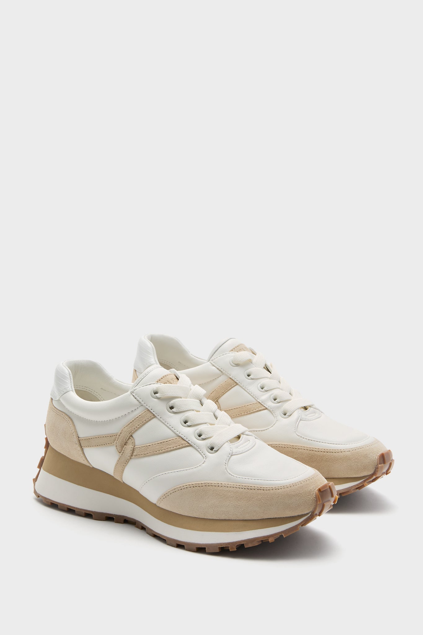 Veronica Beard Coconut And Ecru Valentina Sneakers
