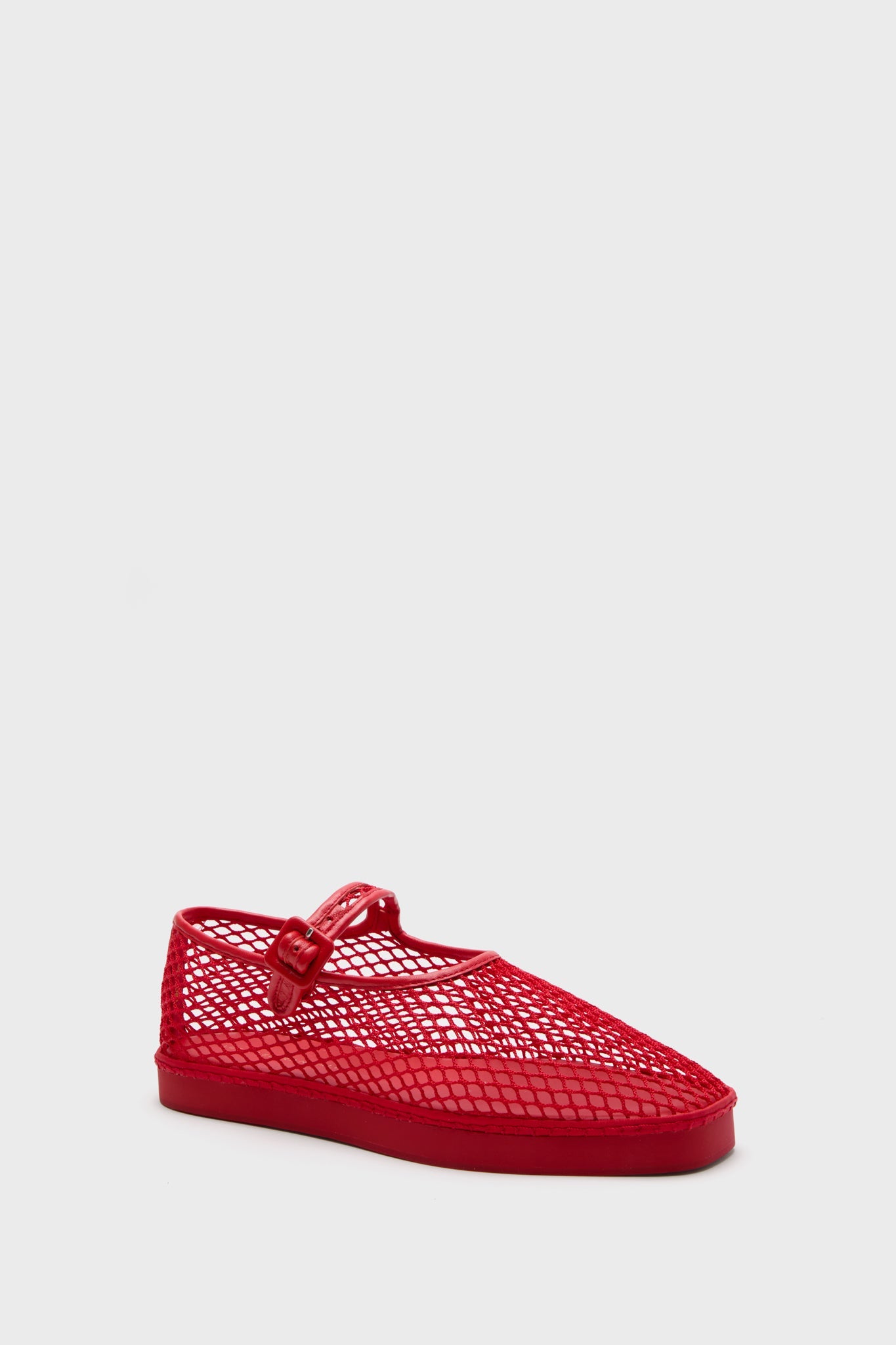 Loeffler Randall Red Netted Mesh Rita Mary Janes