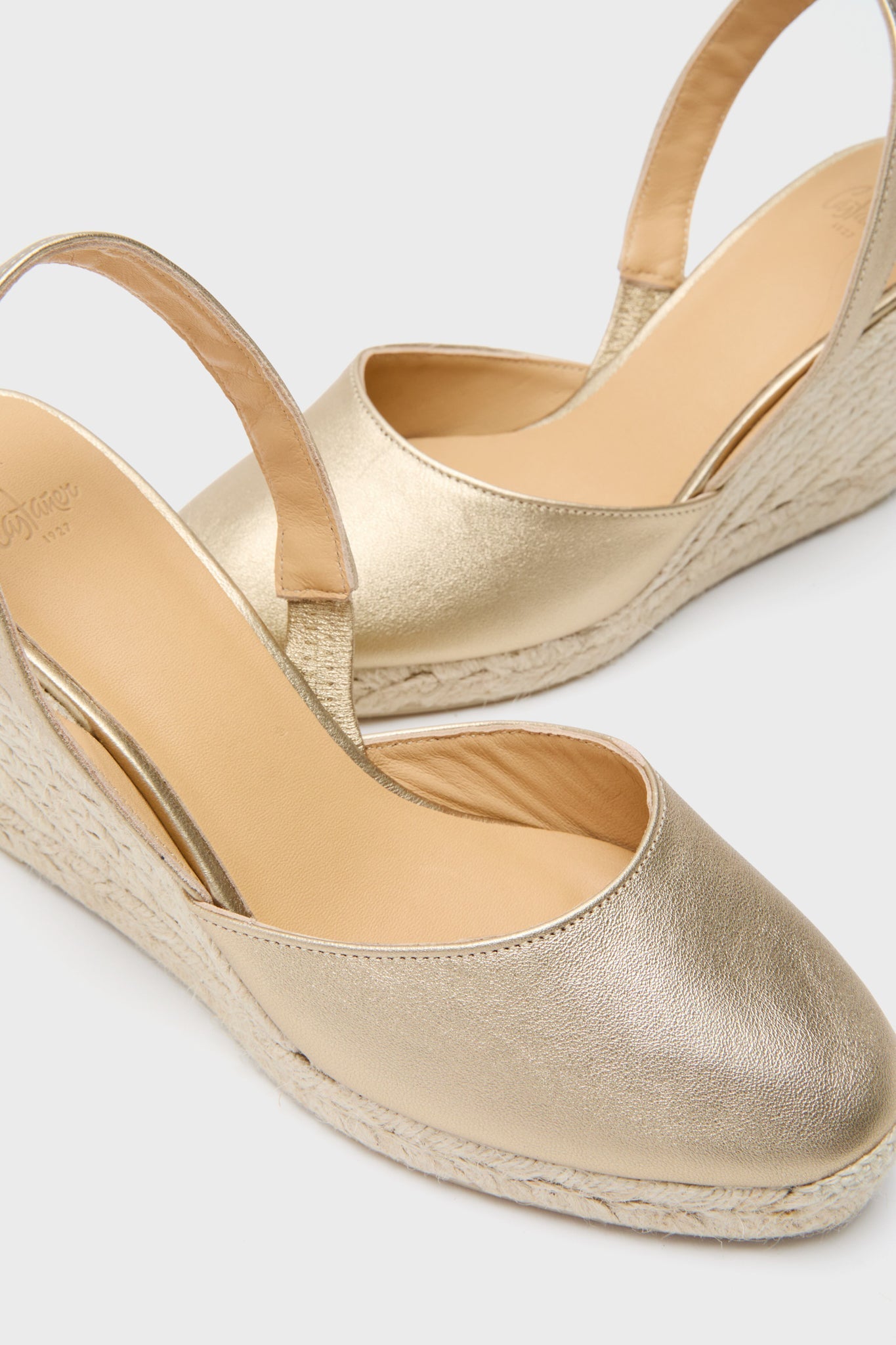 Castañer Oro Piel Carissa Wedge Espadrilles