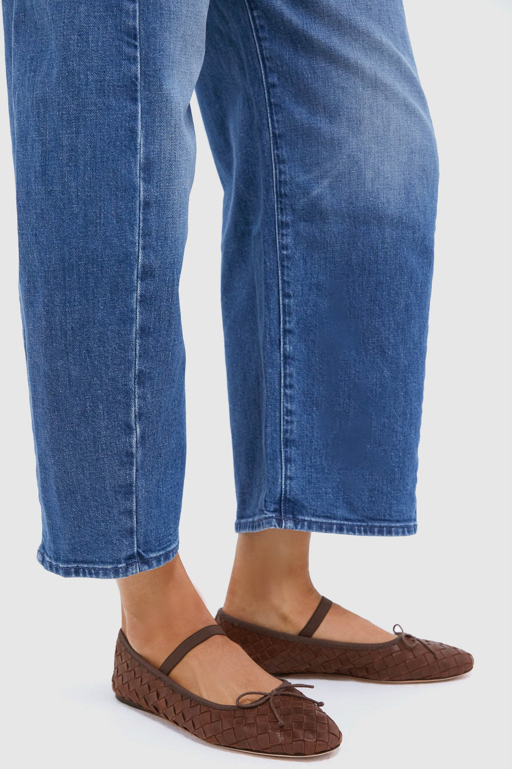 Loeffler Randall Espresso Woven Leather Leonie Flats