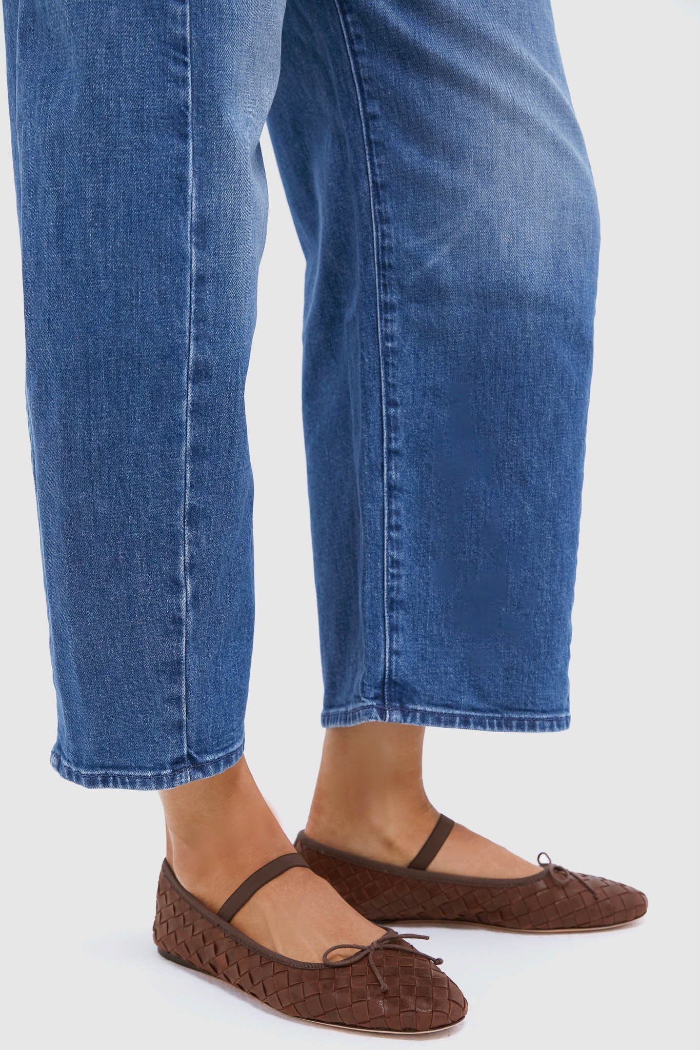 Loeffler Randall Espresso Woven Leather Leonie Flats