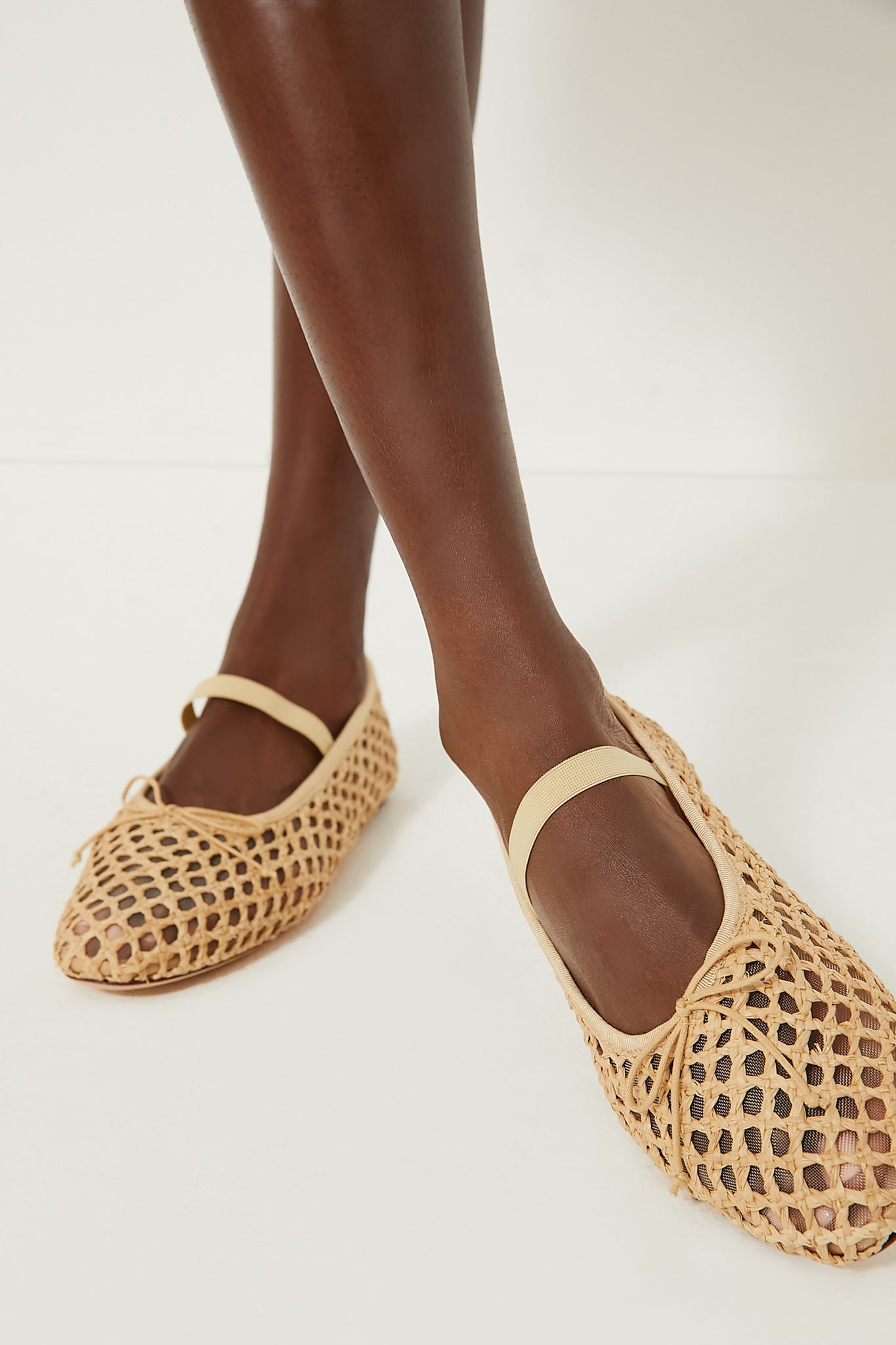 Loeffler Randall Natural Crochet Raffia Leonie Flats