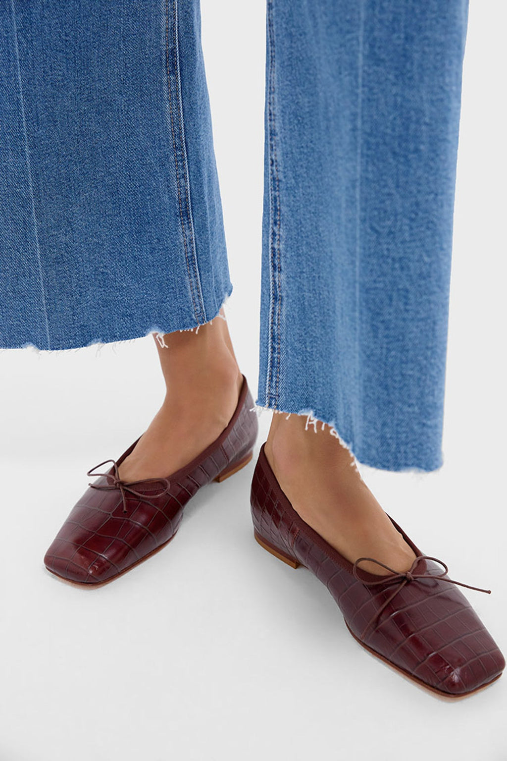 Mansur Gavriel Chocolate Square Toe Ballerina