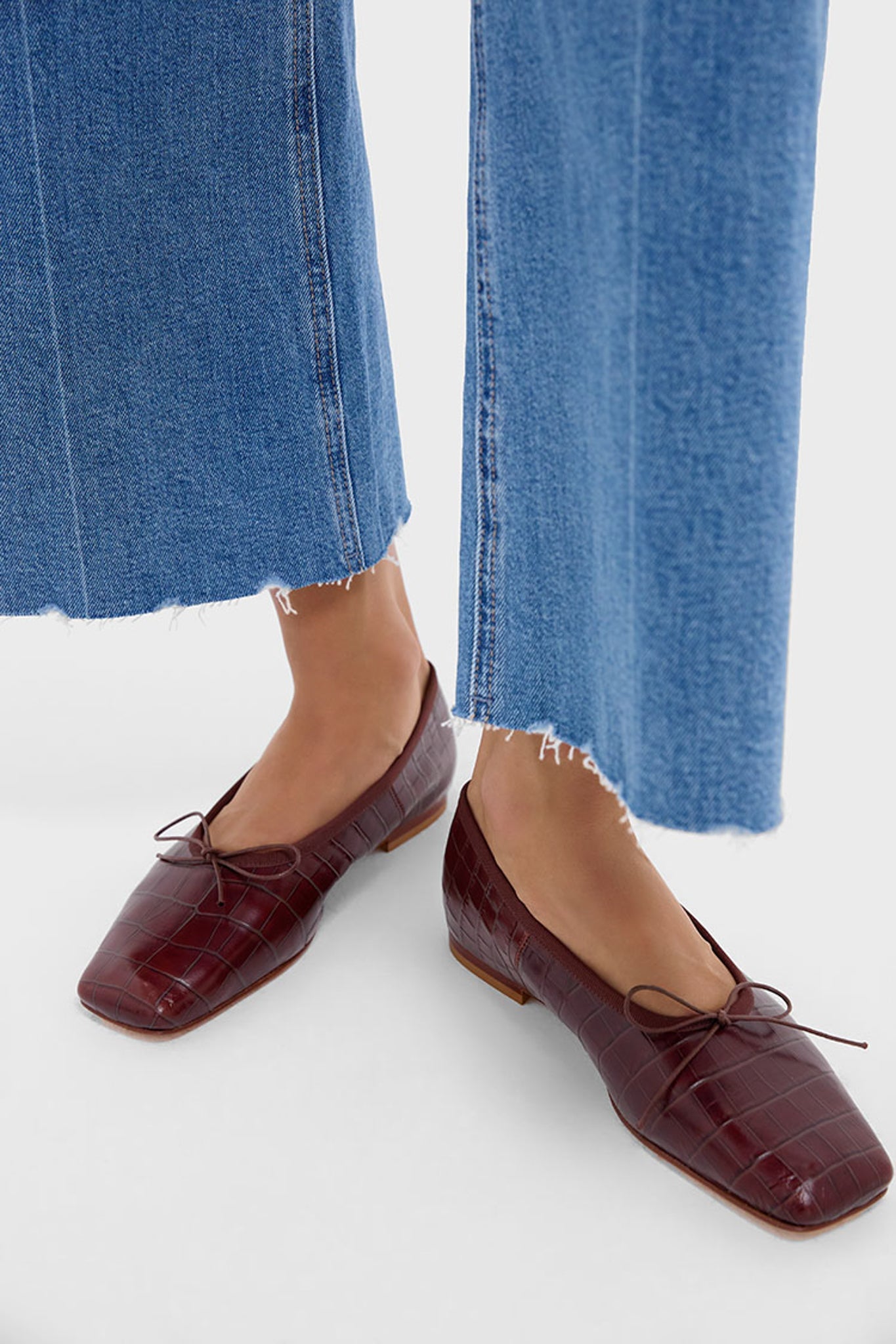 Mansur Gavriel Chocolate Square Toe Ballerina
