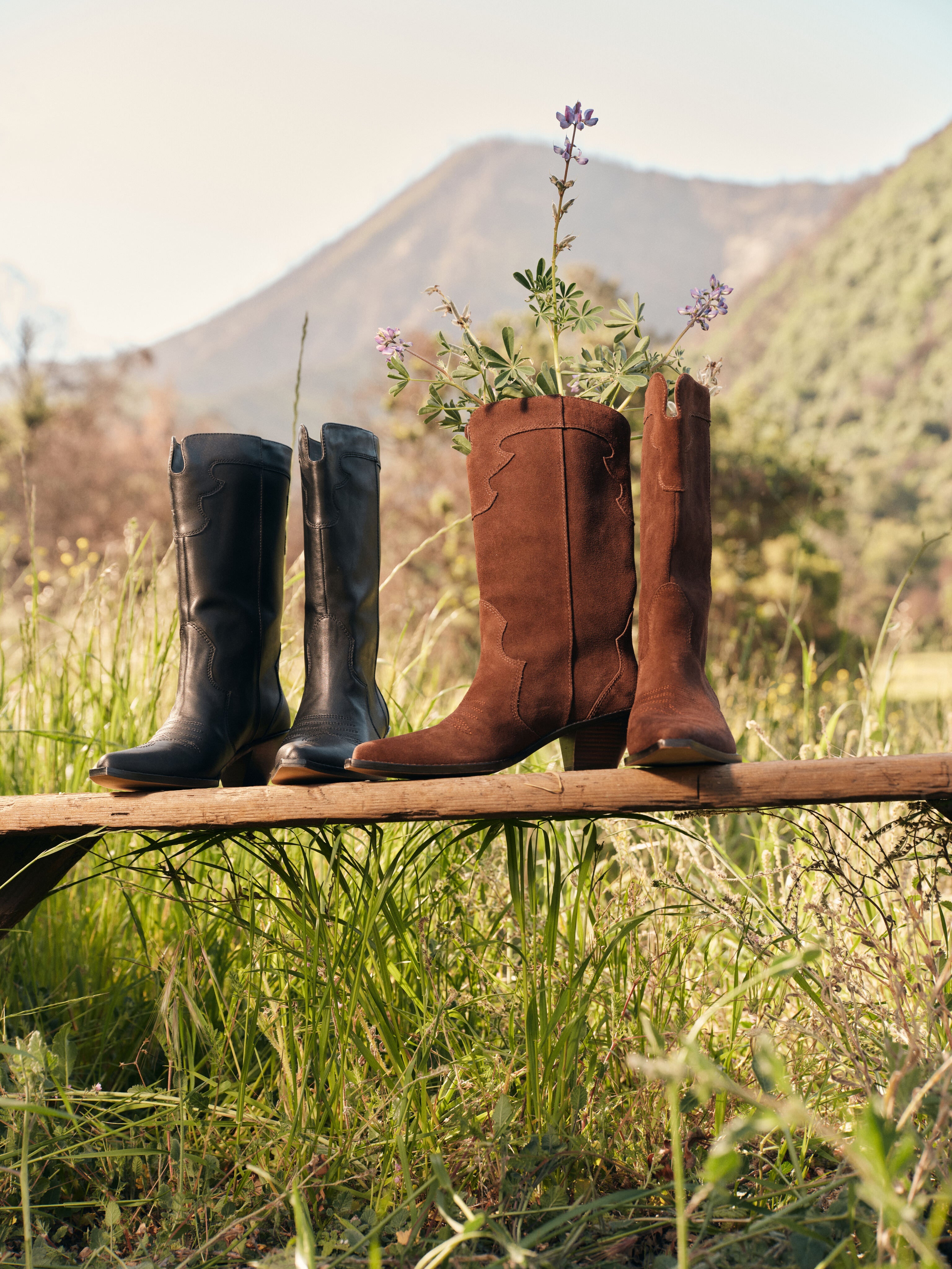  Chocolate Brown Suede Wilson Cowboy Boots