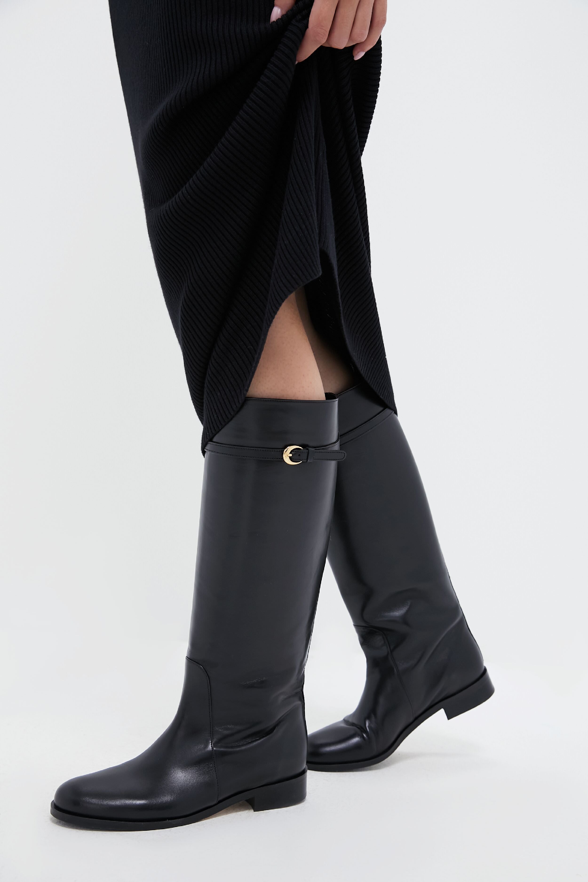 Staud Black Harlow Riding Boot
