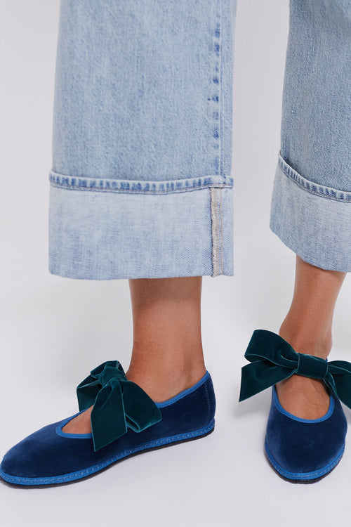  Blue Bow Strap Delfina Mary Janes