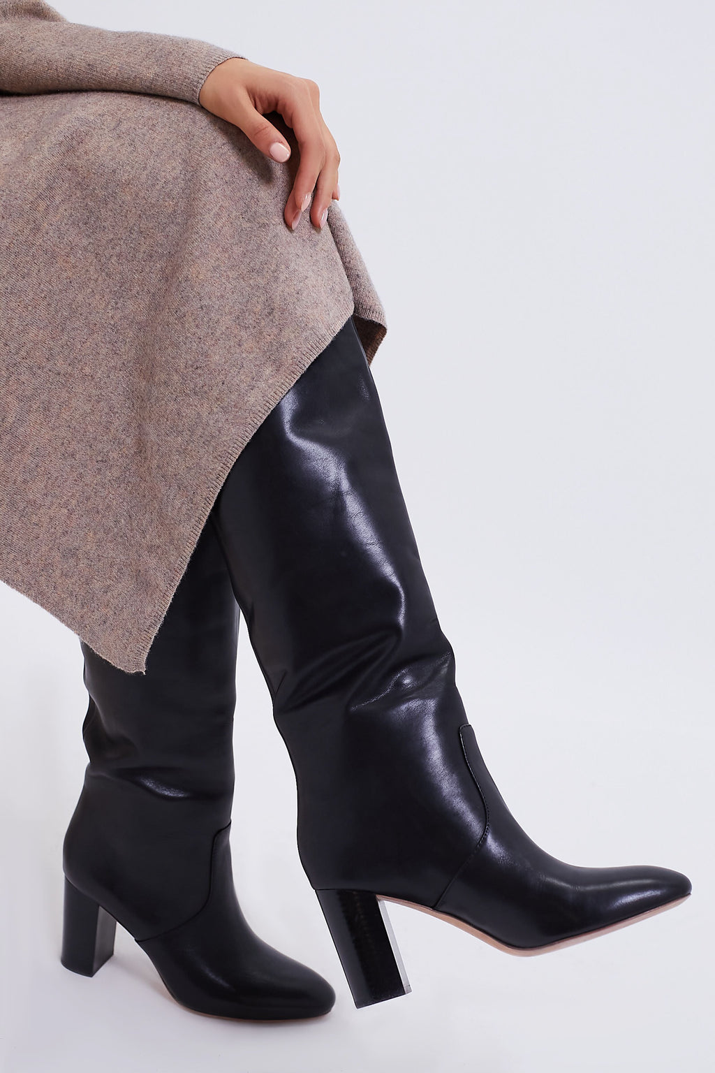 Loeffler Randall Black Goldy Tall Boots