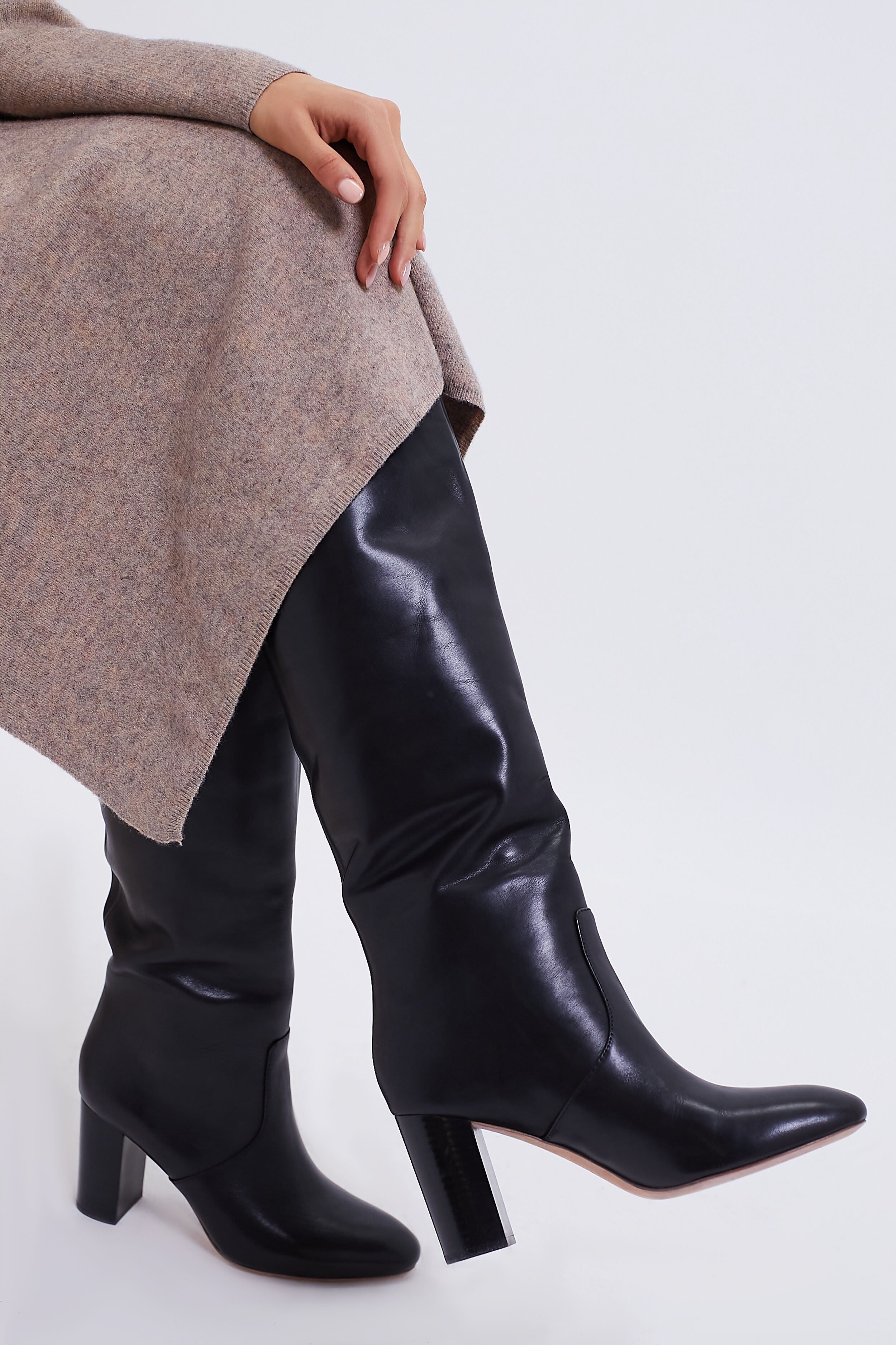 Loeffler Randall Black Goldy Tall Boots