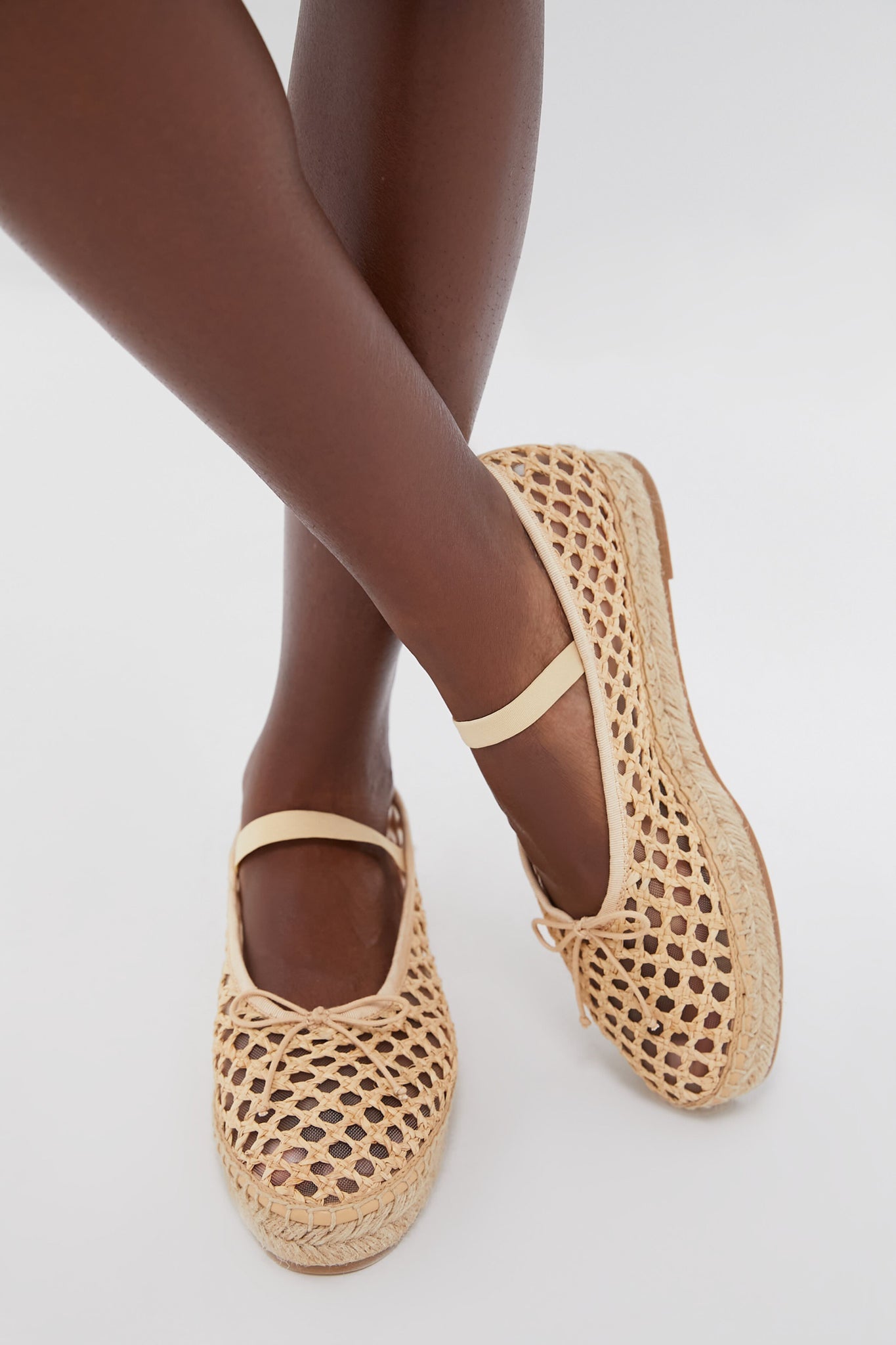 Loeffler Randall Natural Crochet Raffia Kayla Ballet Espadrilles