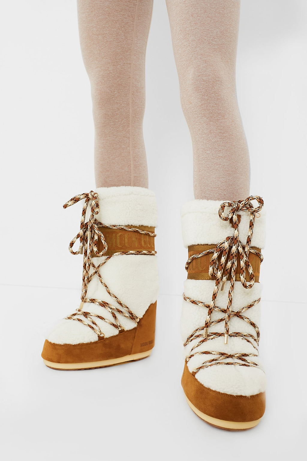 Moon Boot Whisky Off White Icon Shearling Boots