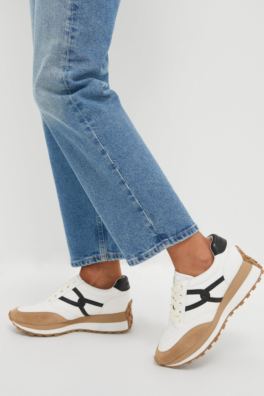 Veronica Beard Coconut And Black Valentina Sneakers