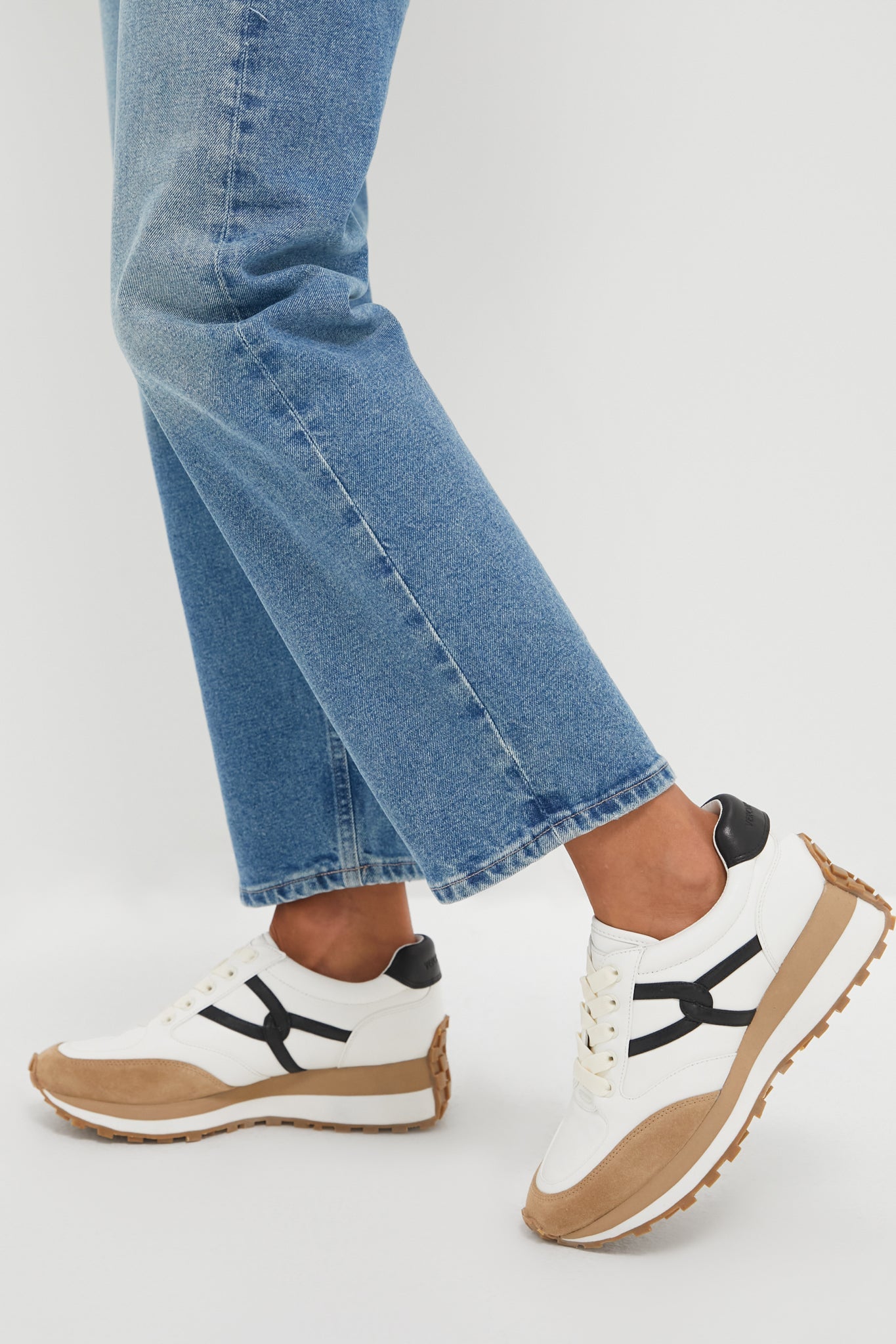 Veronica Beard Coconut And Black Valentina Sneakers