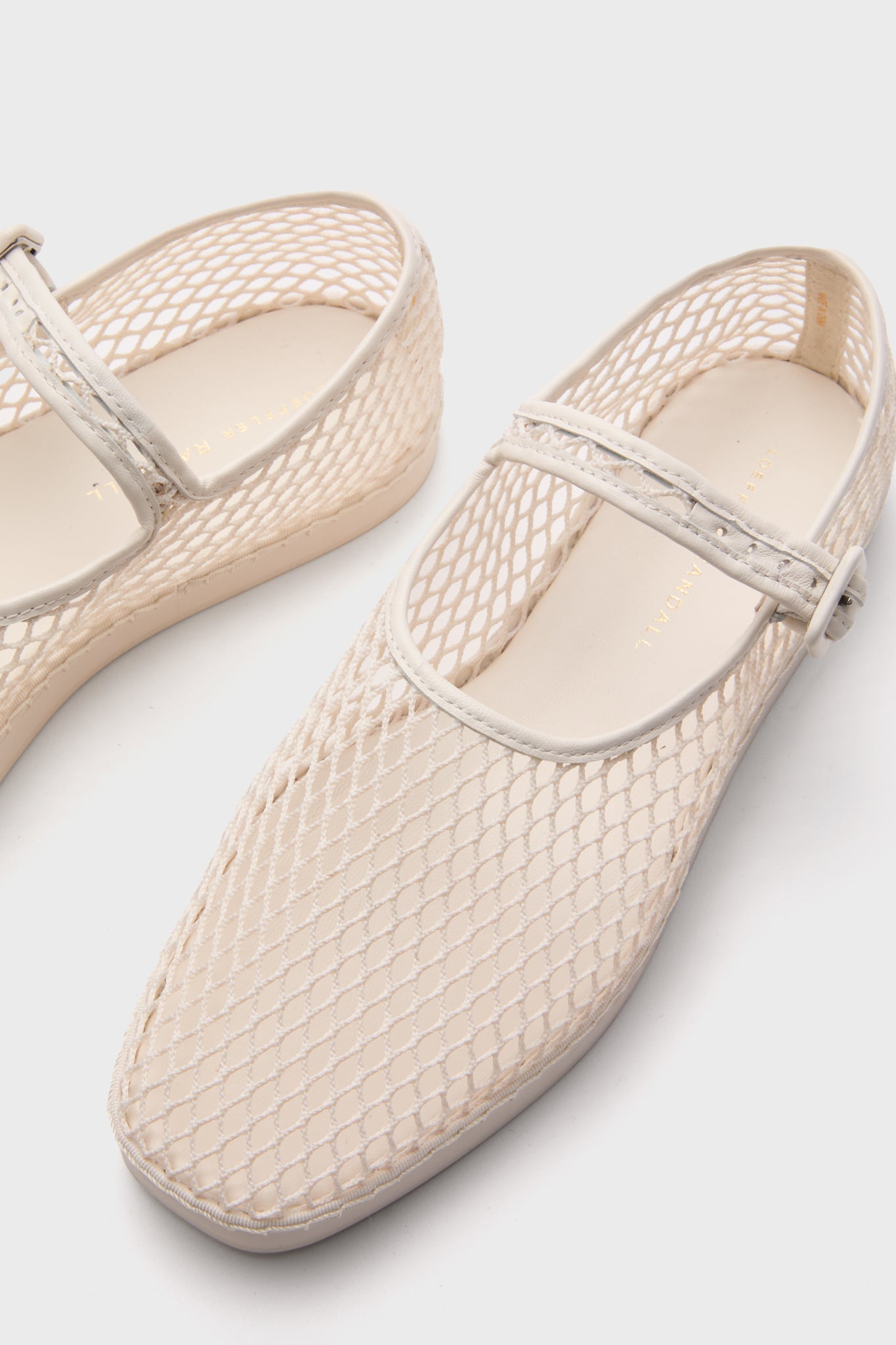 Loeffler Randall White Netted Mesh Rita Mary Janes