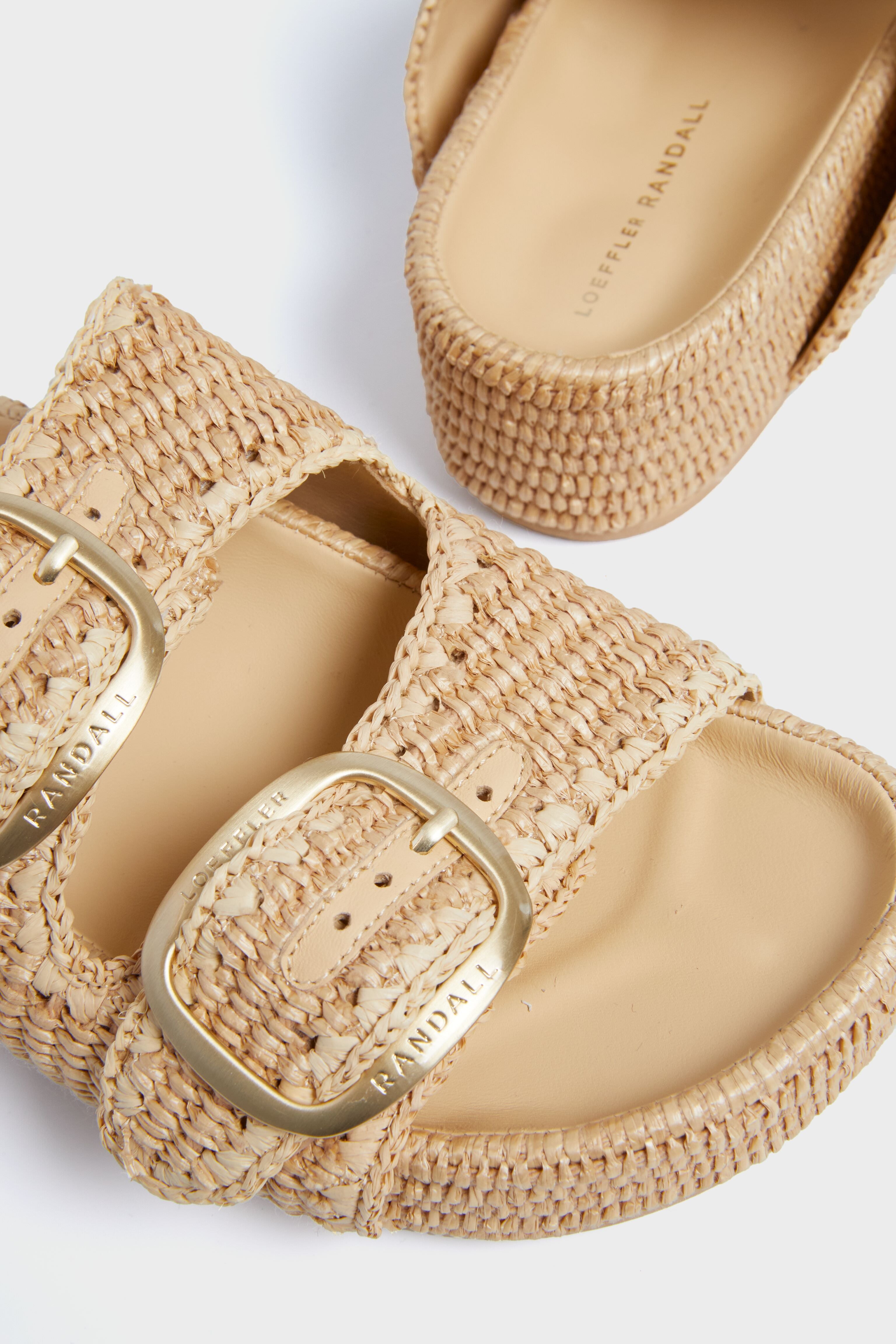 Loeffler Randall Natural Chunky Woven Raffia Sandals