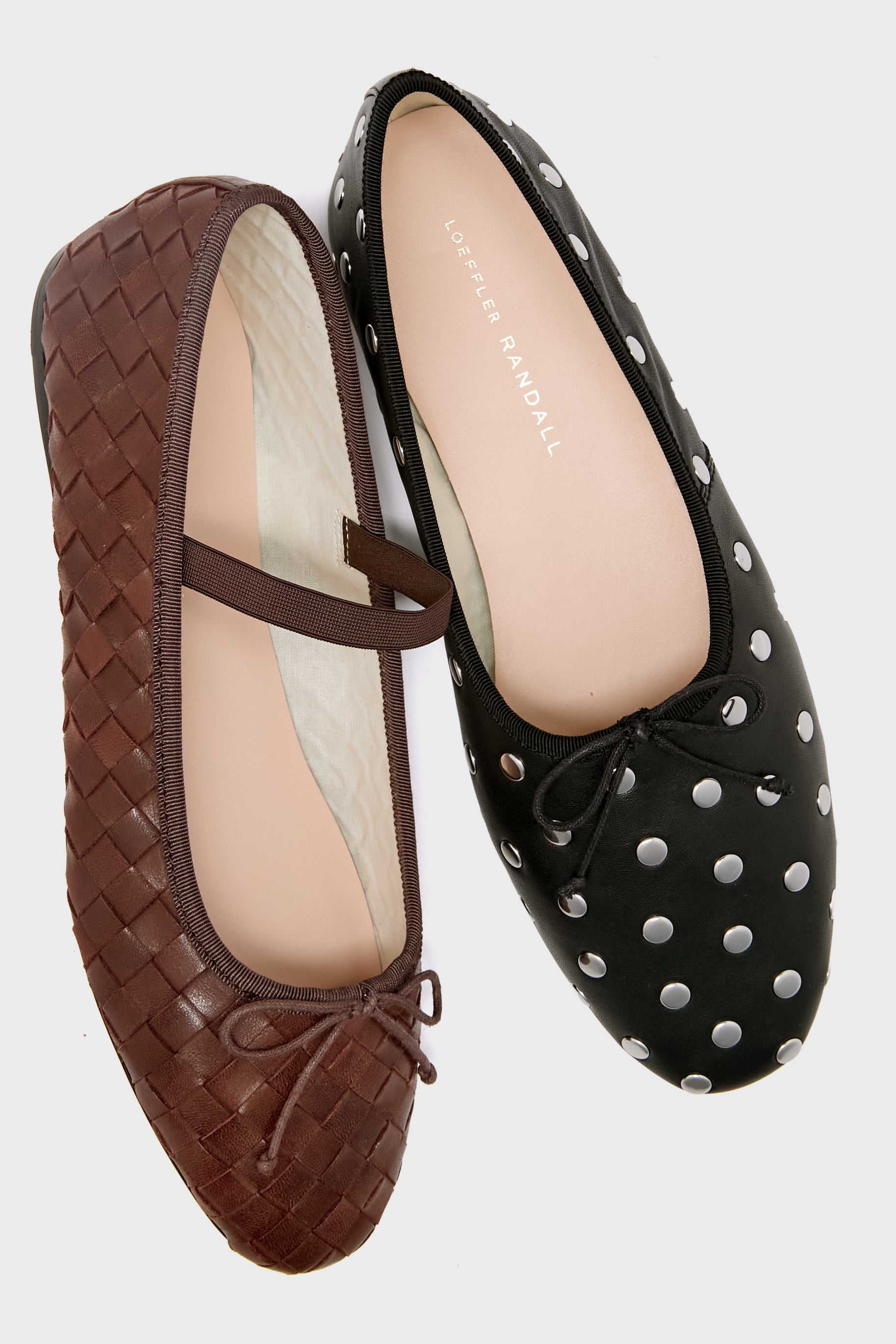Loeffler Randall Espresso Woven Leather Leonie Flats