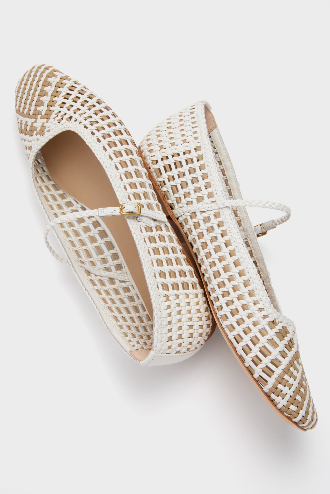 Veronica Beard Coconut And Sand Ellie Woven Flats