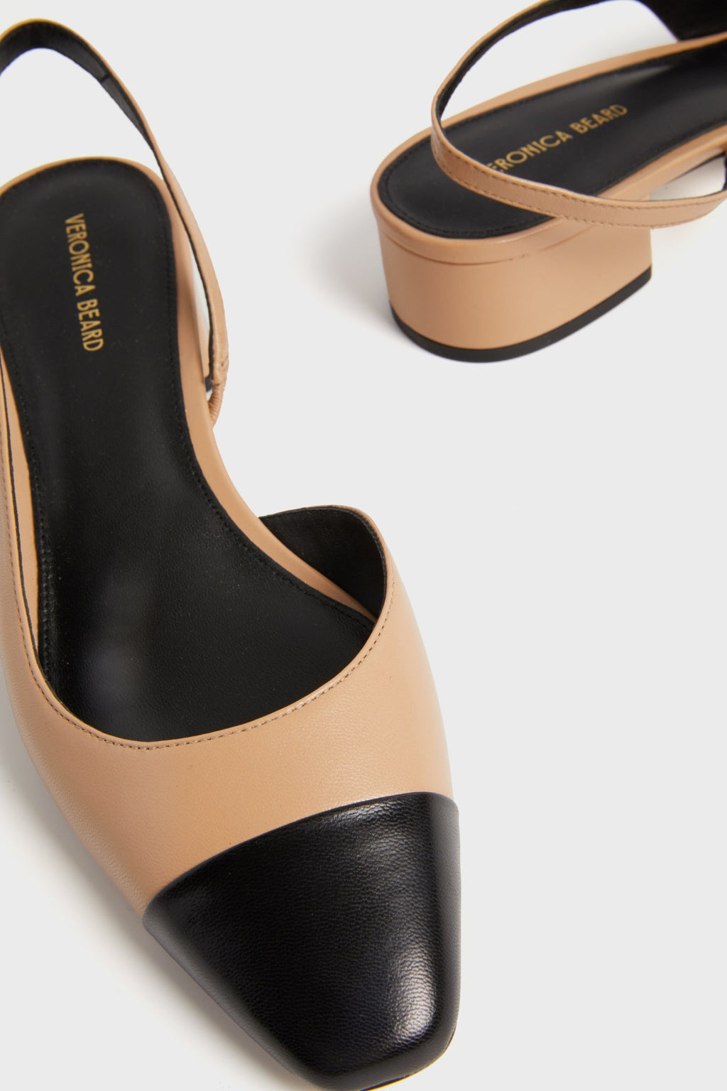 Veronica Beard Black Natural Cecile Sling Back Heels