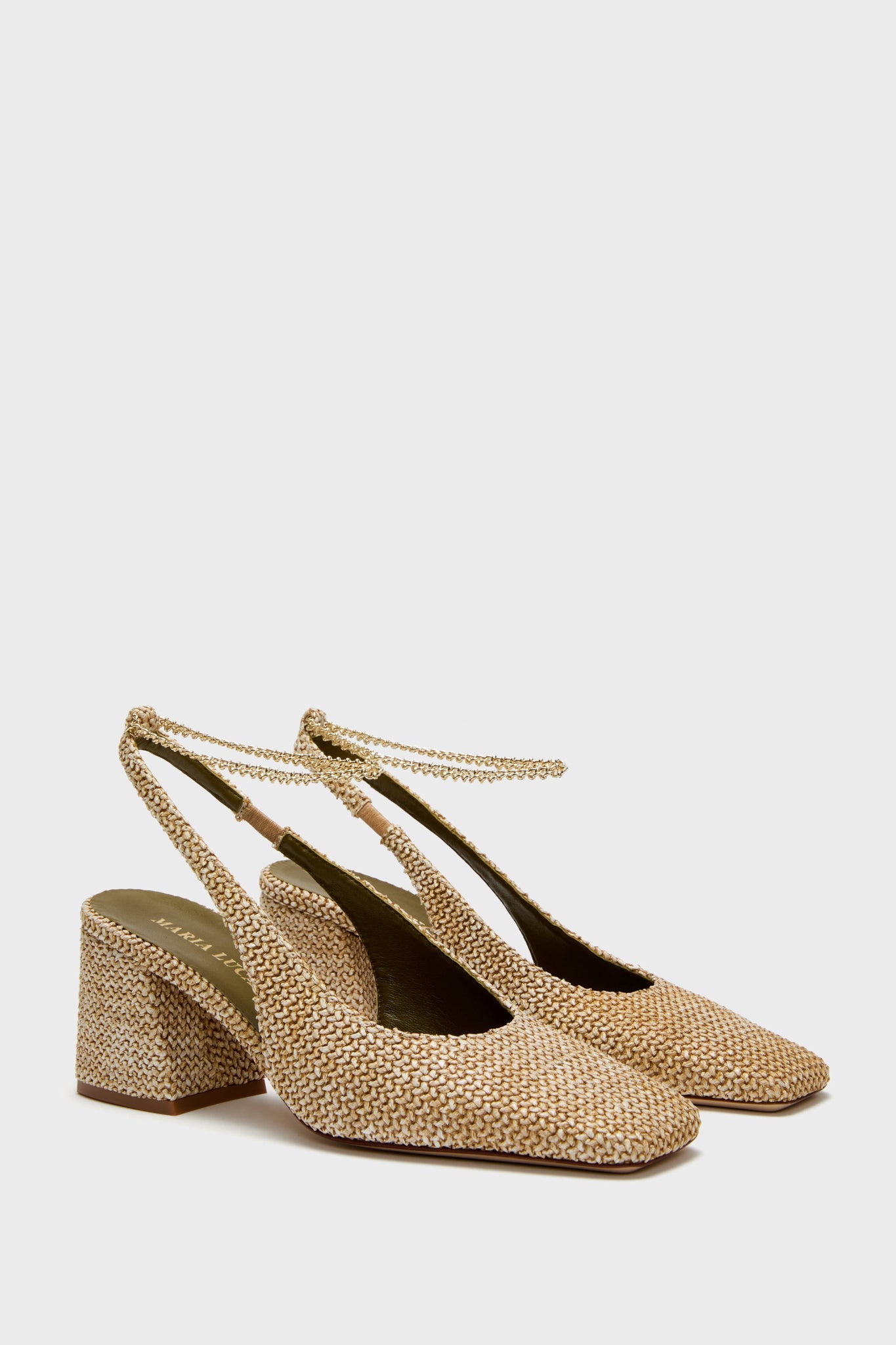  Natural Raffia Ilaria Slingback Heels
