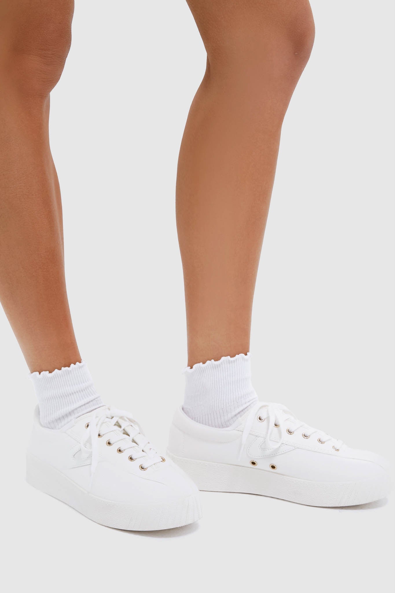 Tretorn White Nylite Bold Plus Canvas Sneakers