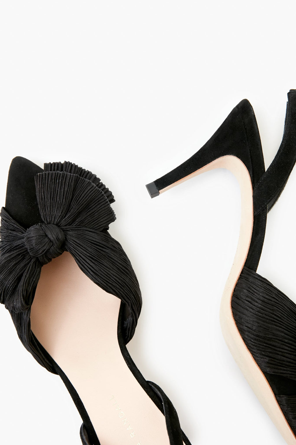 Loeffler Randall Black Sylvana Pleated Knot Slingback Pumps