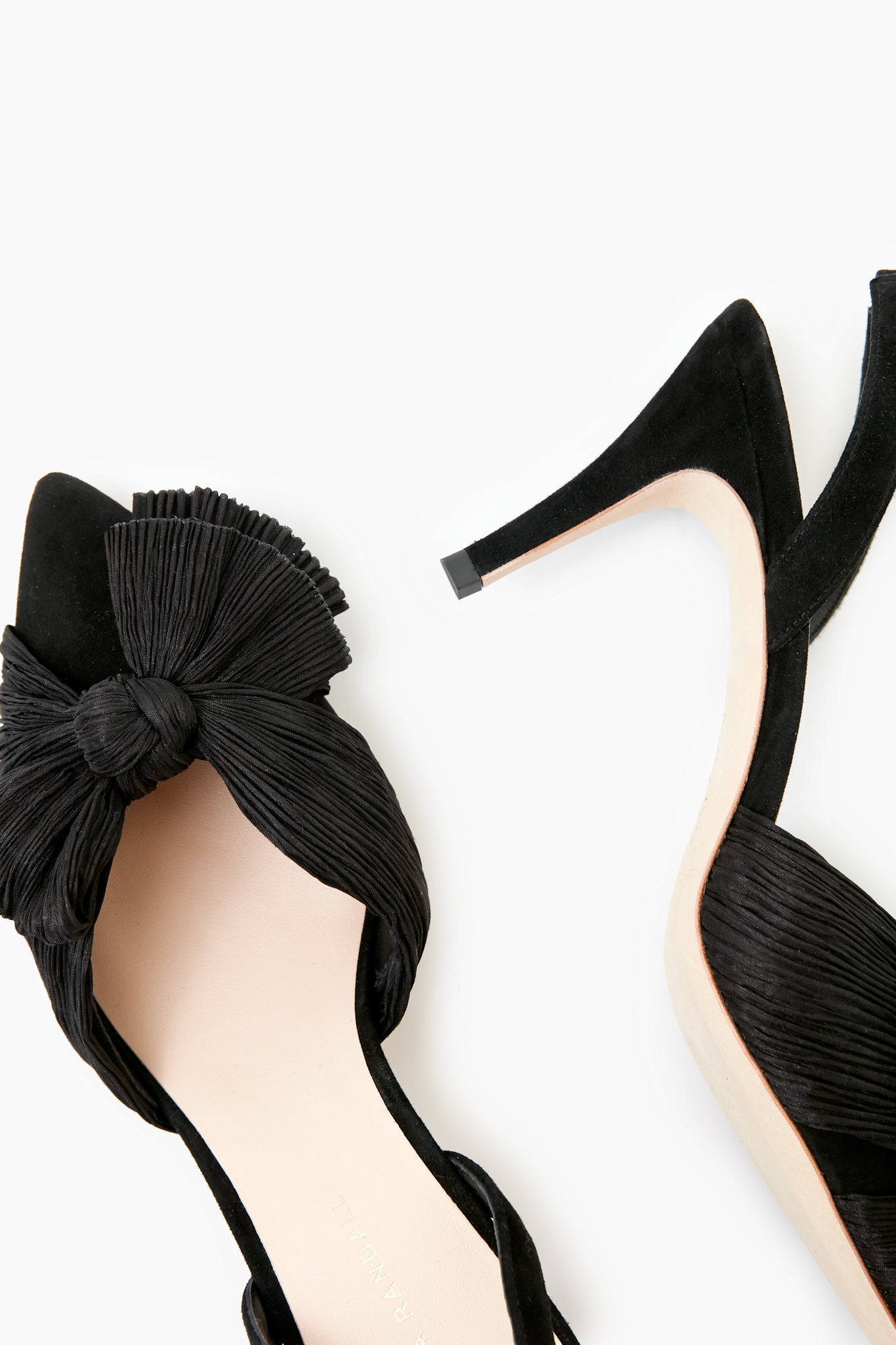 Loeffler Randall Black Sylvana Pleated Knot Slingback Pumps