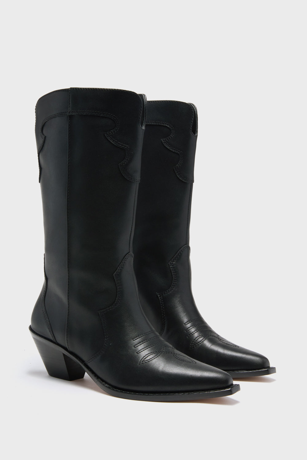  Black Leather Wilson Western Boots