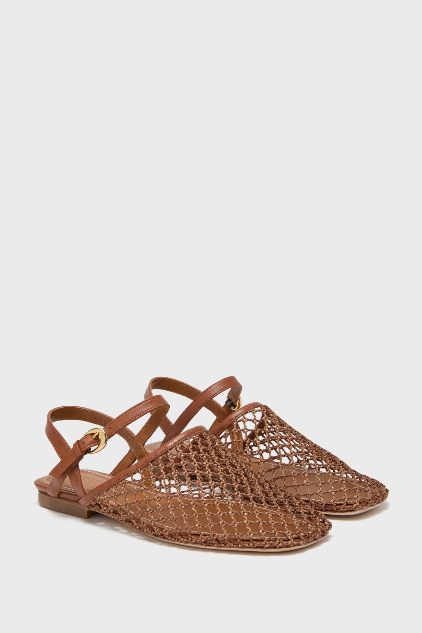 Staud Tan Netting Rete Sandal