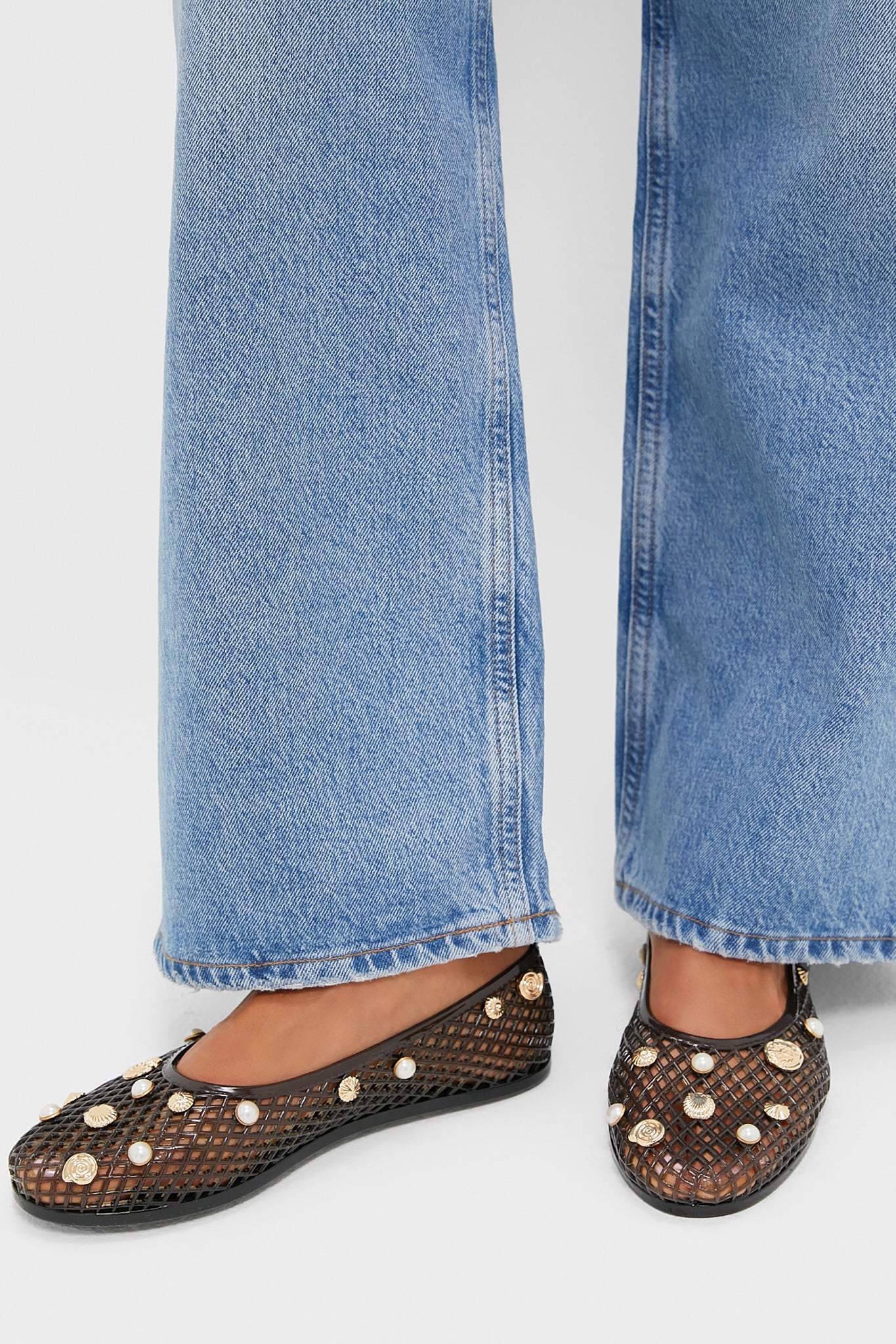 Ancient Greek Sandals Black Iro Jelly Shell Flats