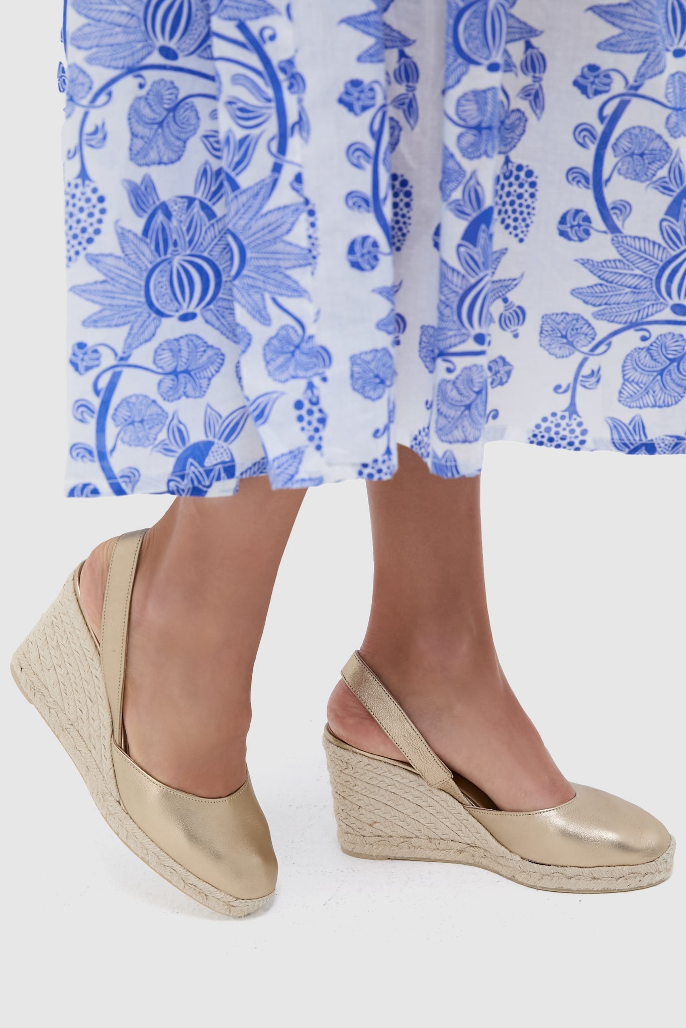 Castañer Oro Piel Carissa Wedge Espadrilles