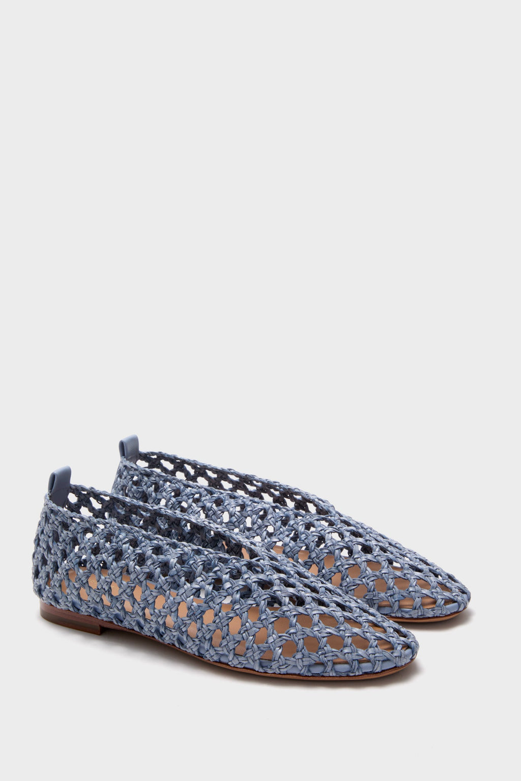 Mansur Gavriel Blue Woven Ballerina