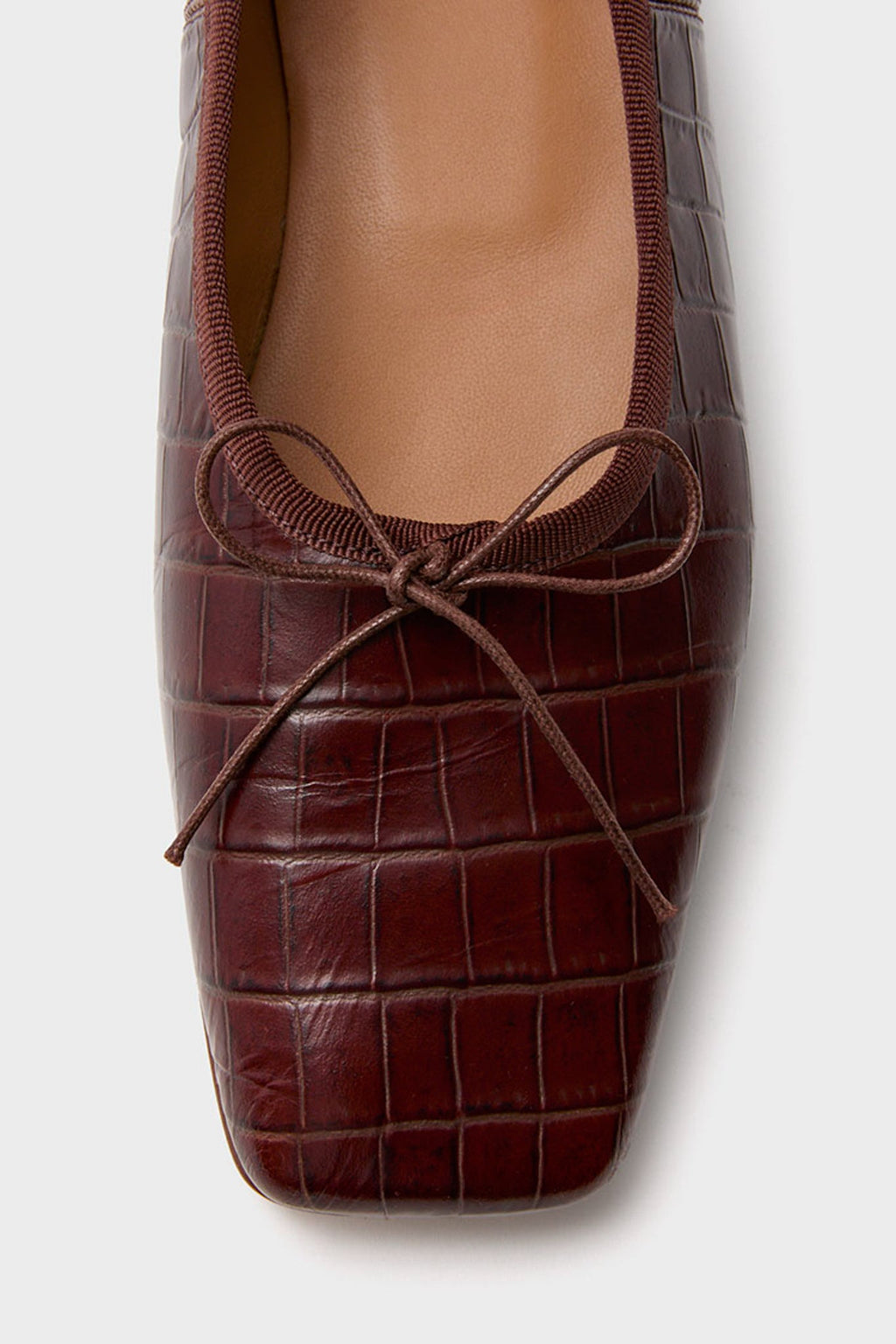 Mansur Gavriel Chocolate Square Toe Ballerina