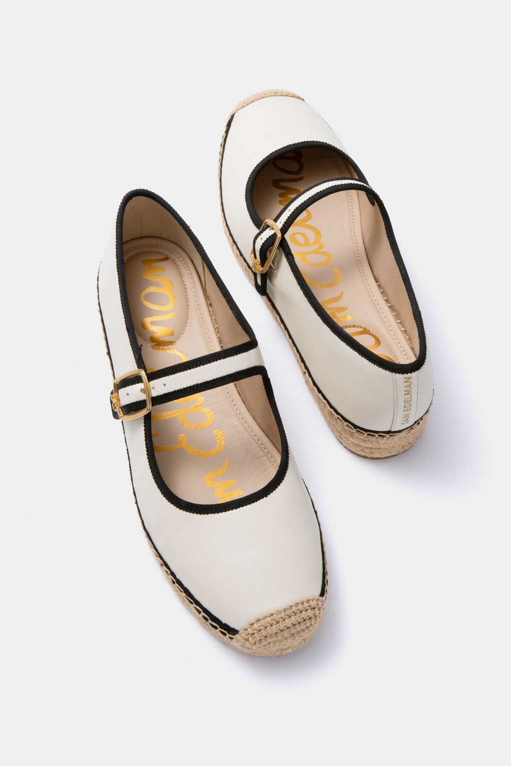 Sam Edelman Modern Ivory And Black Mackie Mary Jane Espadrille