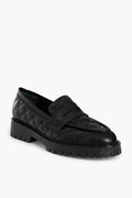  Black Quilted Leather Signe Loafers