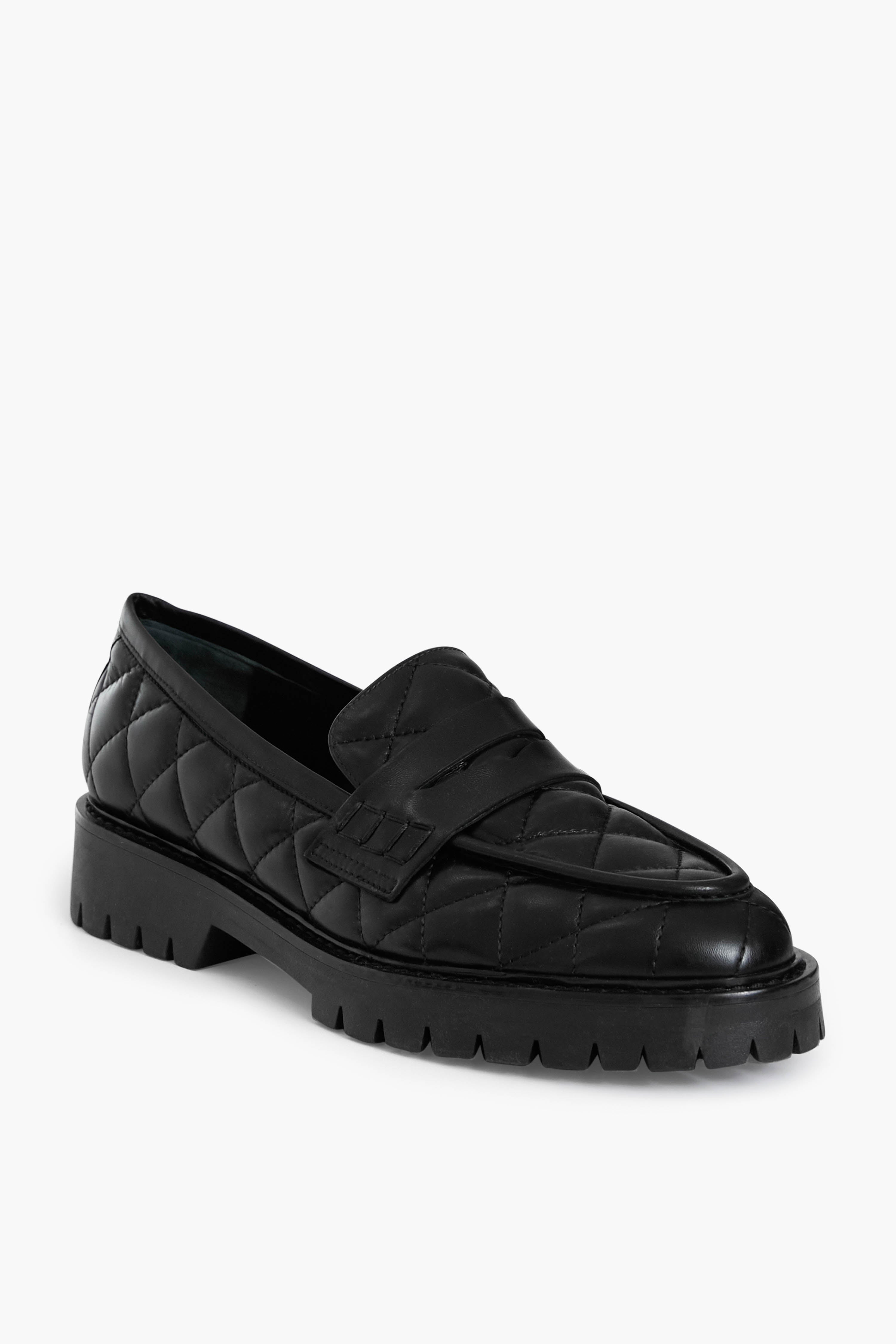  Black Quilted Leather Signe Loafers