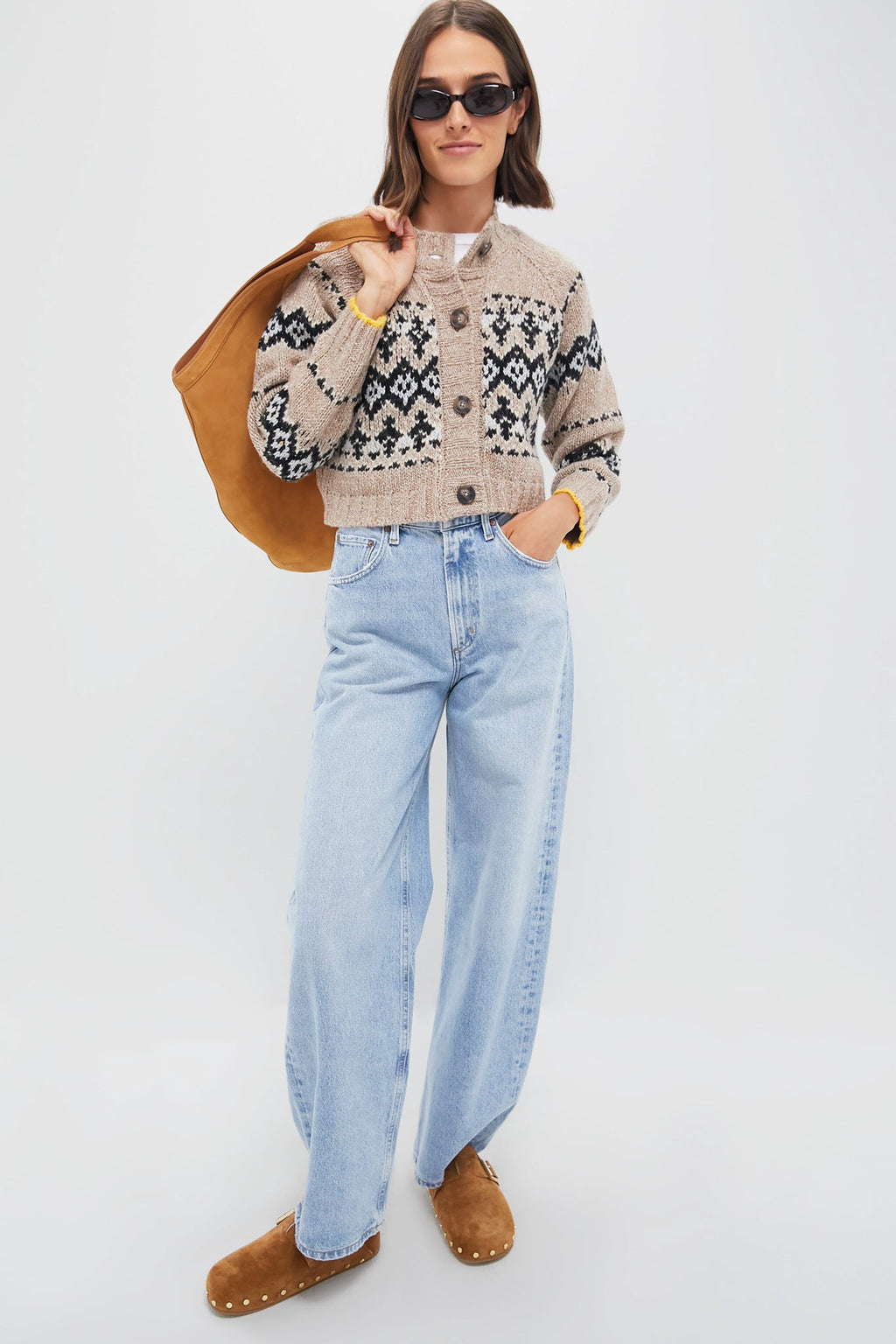 Veronica Beard Caramel Fern Slippers