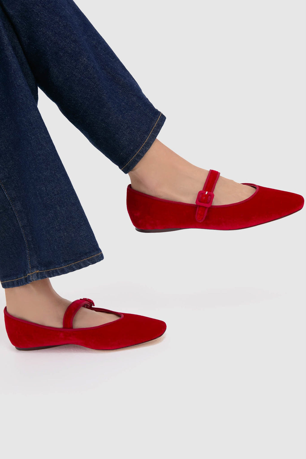 Loeffler Randall Red Velvet Ginger Mary Jane Flats