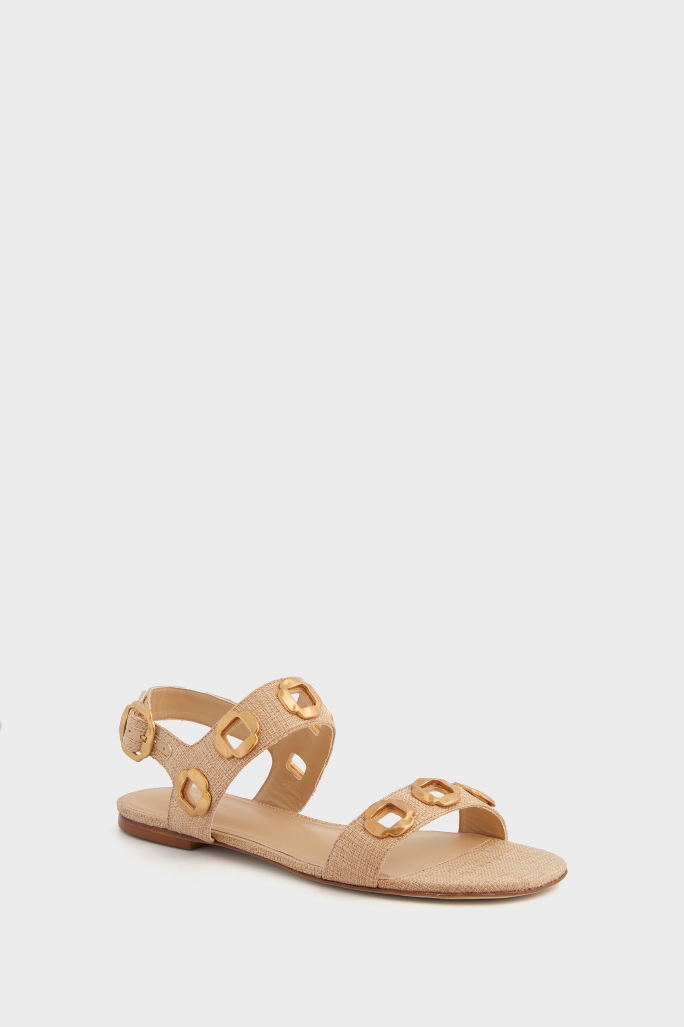  Beige Raffia Milan Flats