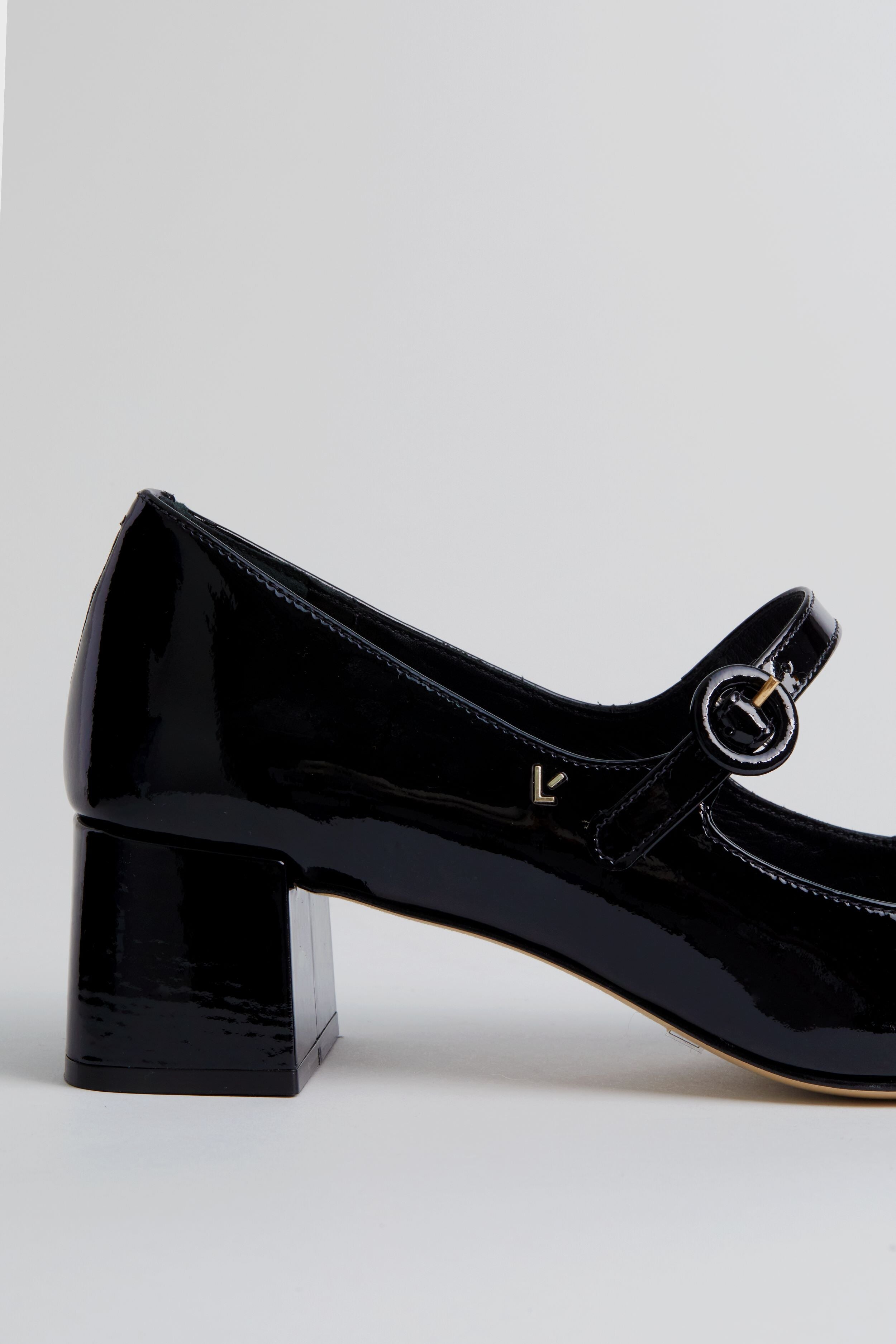  Black Patent Blair Block Pumps