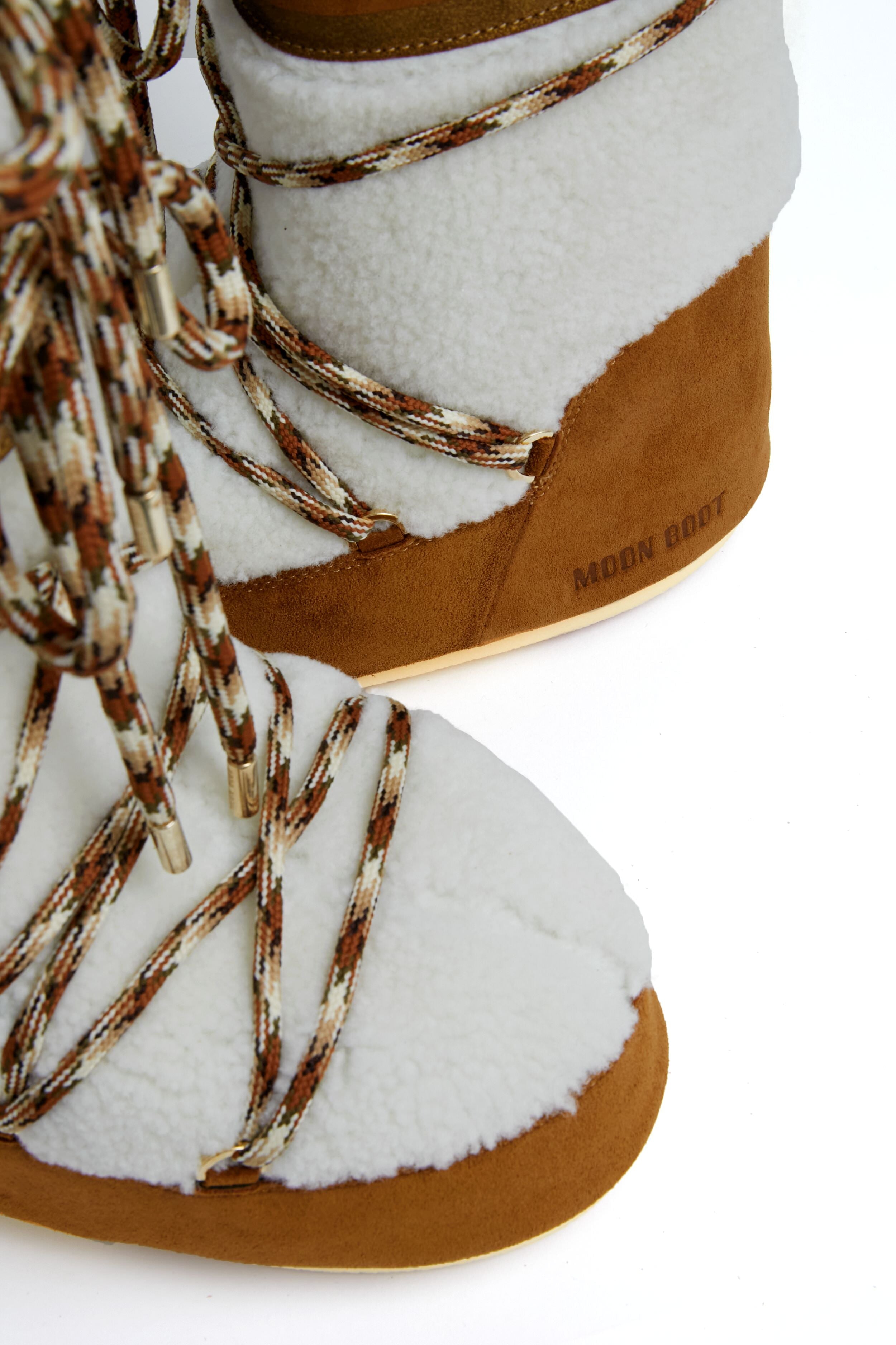 Moon Boot Whisky Off White Icon Shearling Boots