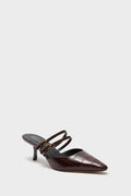 Veronica Beard Chocolate Croc Corrie Heels