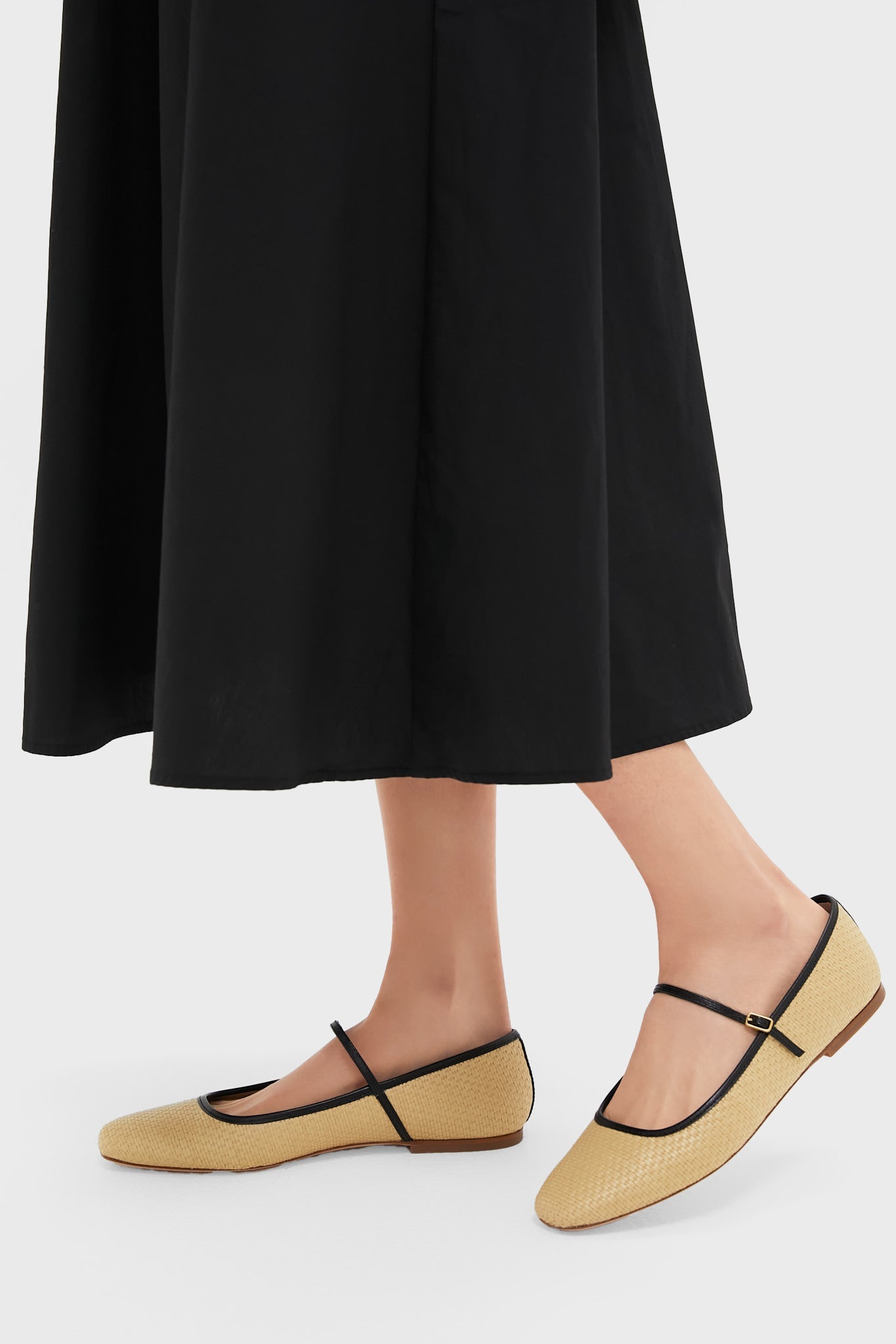 Veronica Beard Natural And Black Ellie Raffia Flats