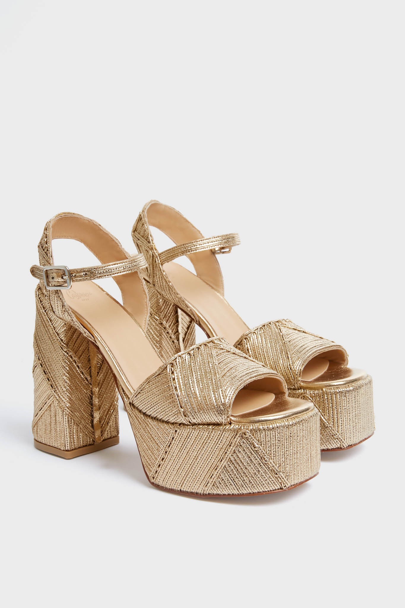 Castañer Oro Viejo Florita Heels