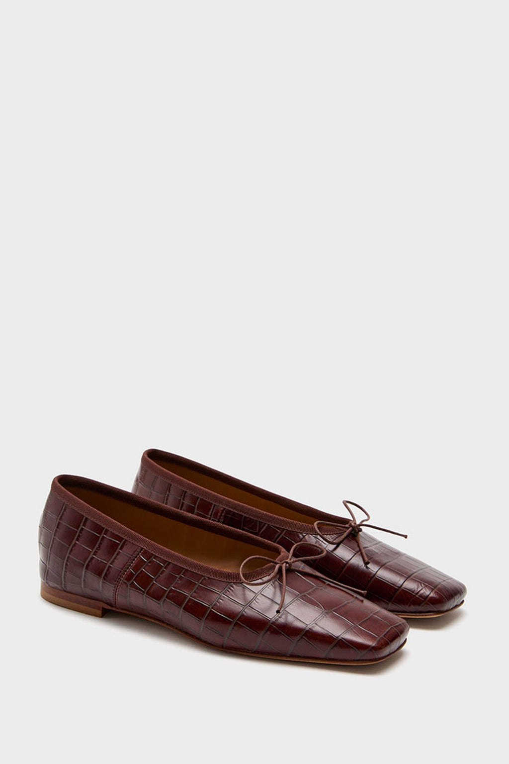 Mansur Gavriel Chocolate Square Toe Ballerina