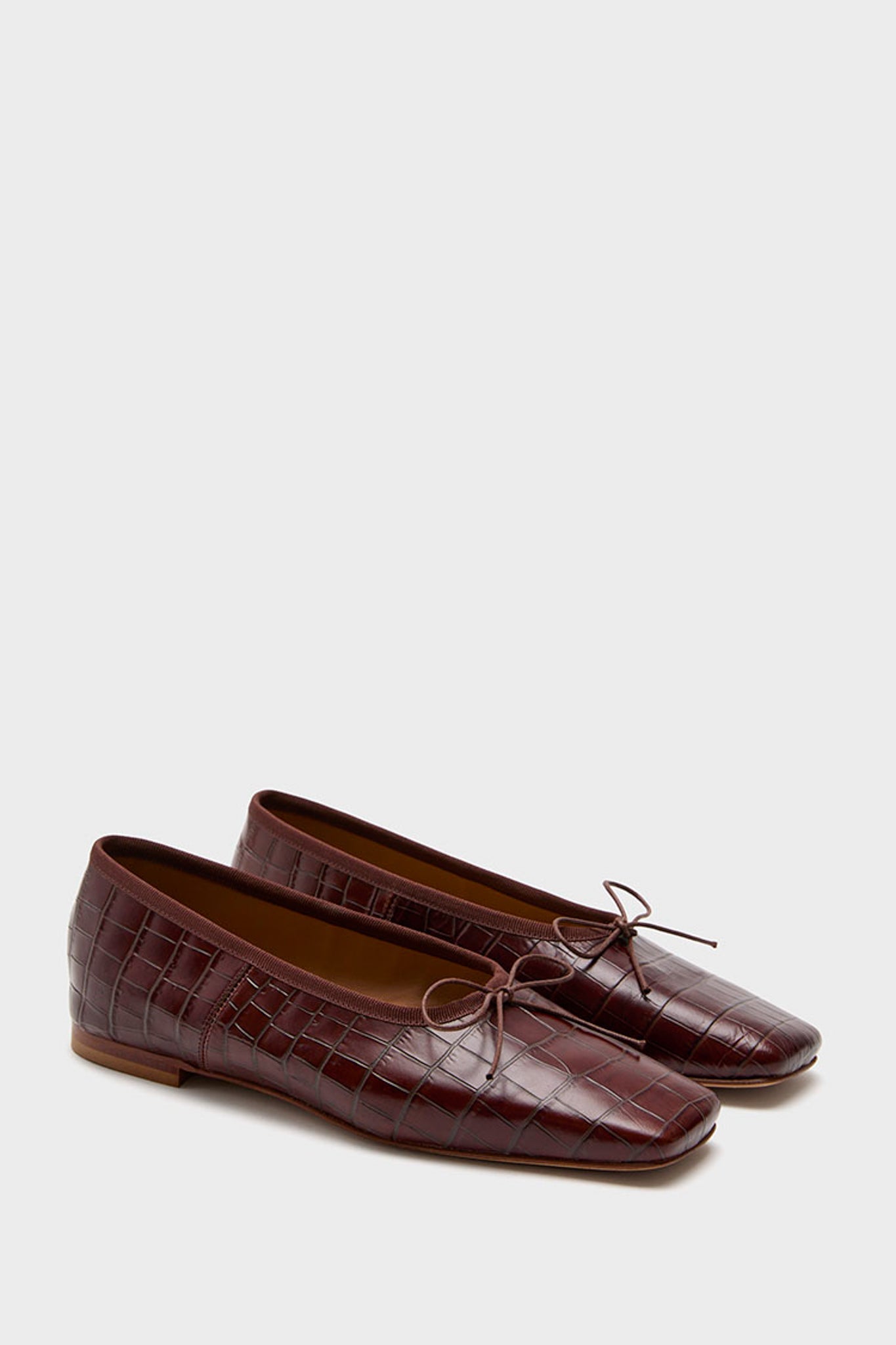 Mansur Gavriel Chocolate Square Toe Ballerina