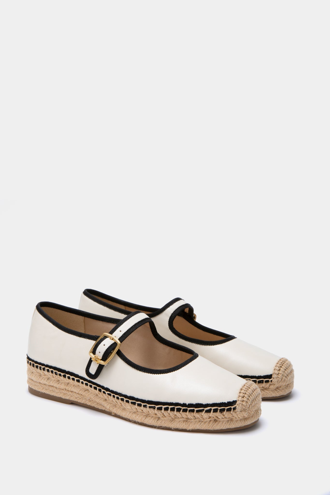 Sam Edelman Modern Ivory And Black Mackie Mary Jane Espadrille