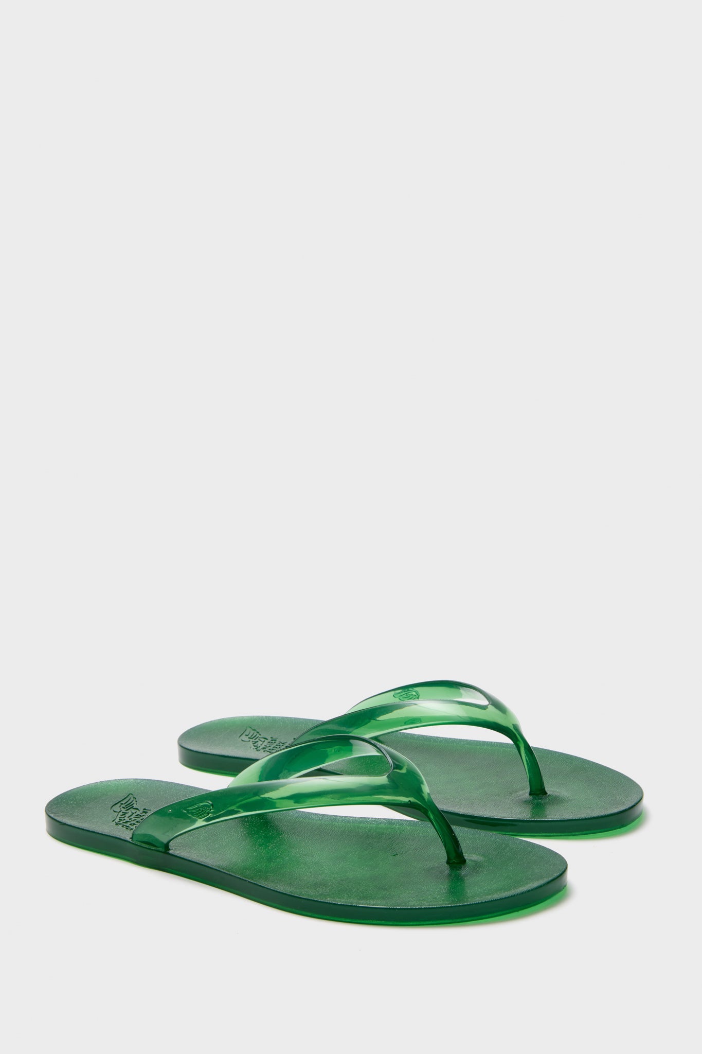 Ancient Greek Sandals Green Jelly Flip Flops